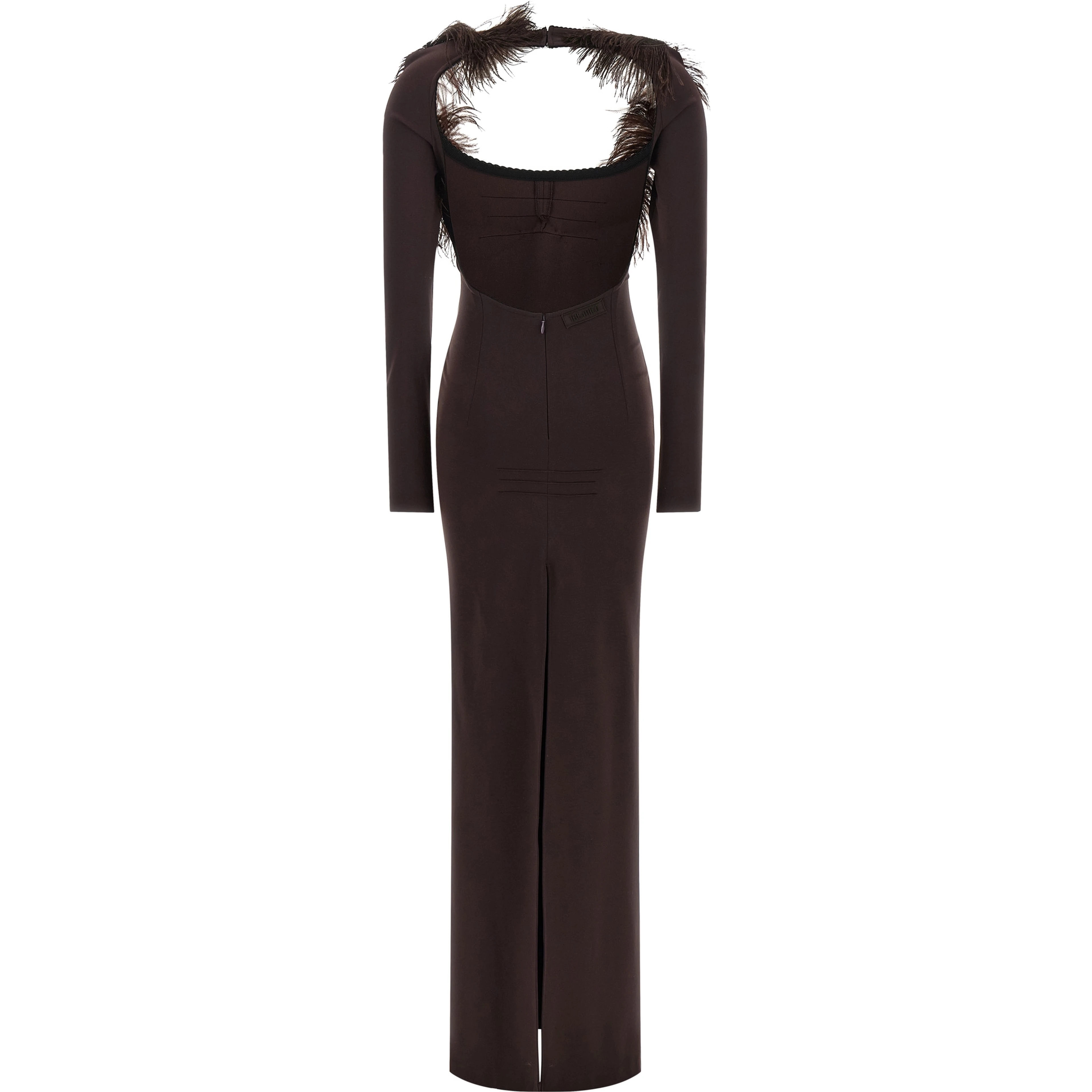 Brown Viscose Long Dress