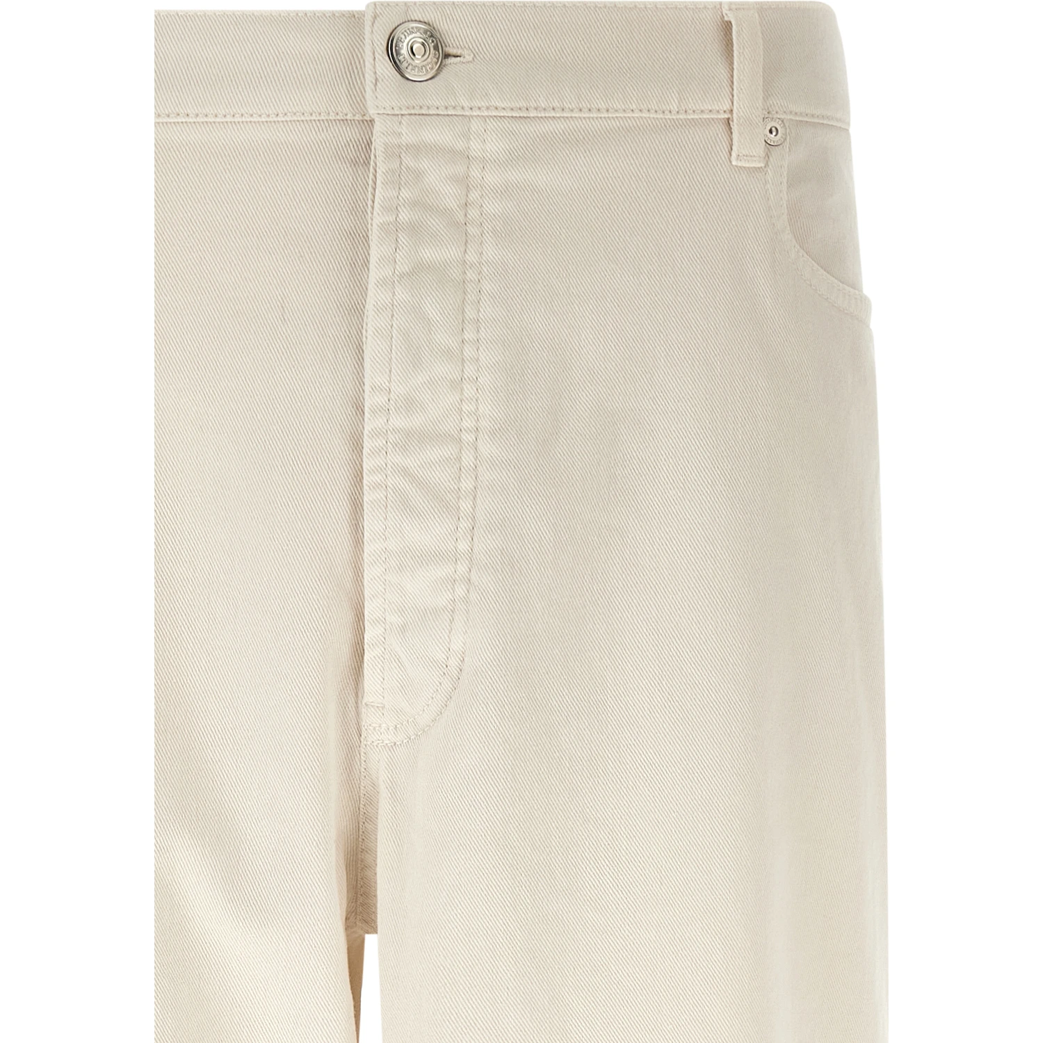 White Cotton Relaxed Fit Jeans