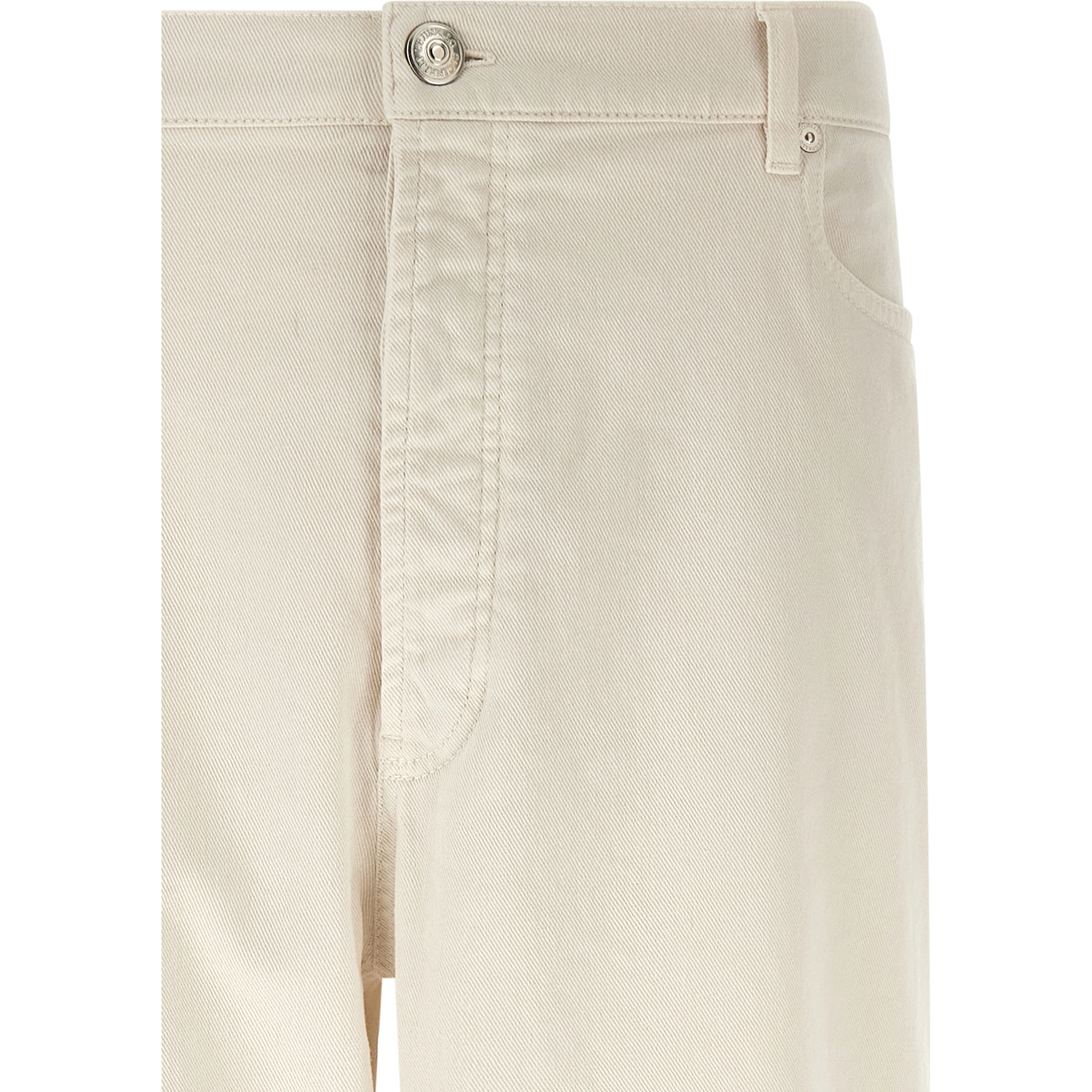 White Cotton Relaxed Fit Jeans