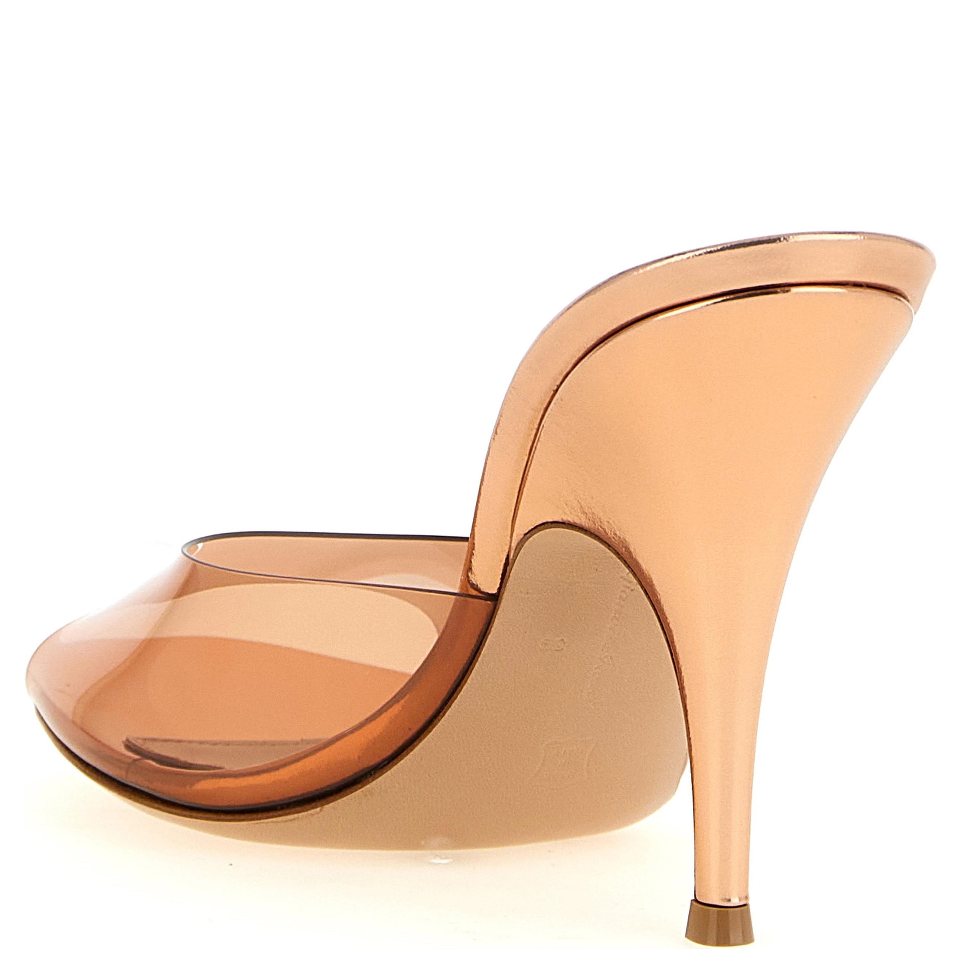 Orange Polyethylene Stiletto Heel Sandals