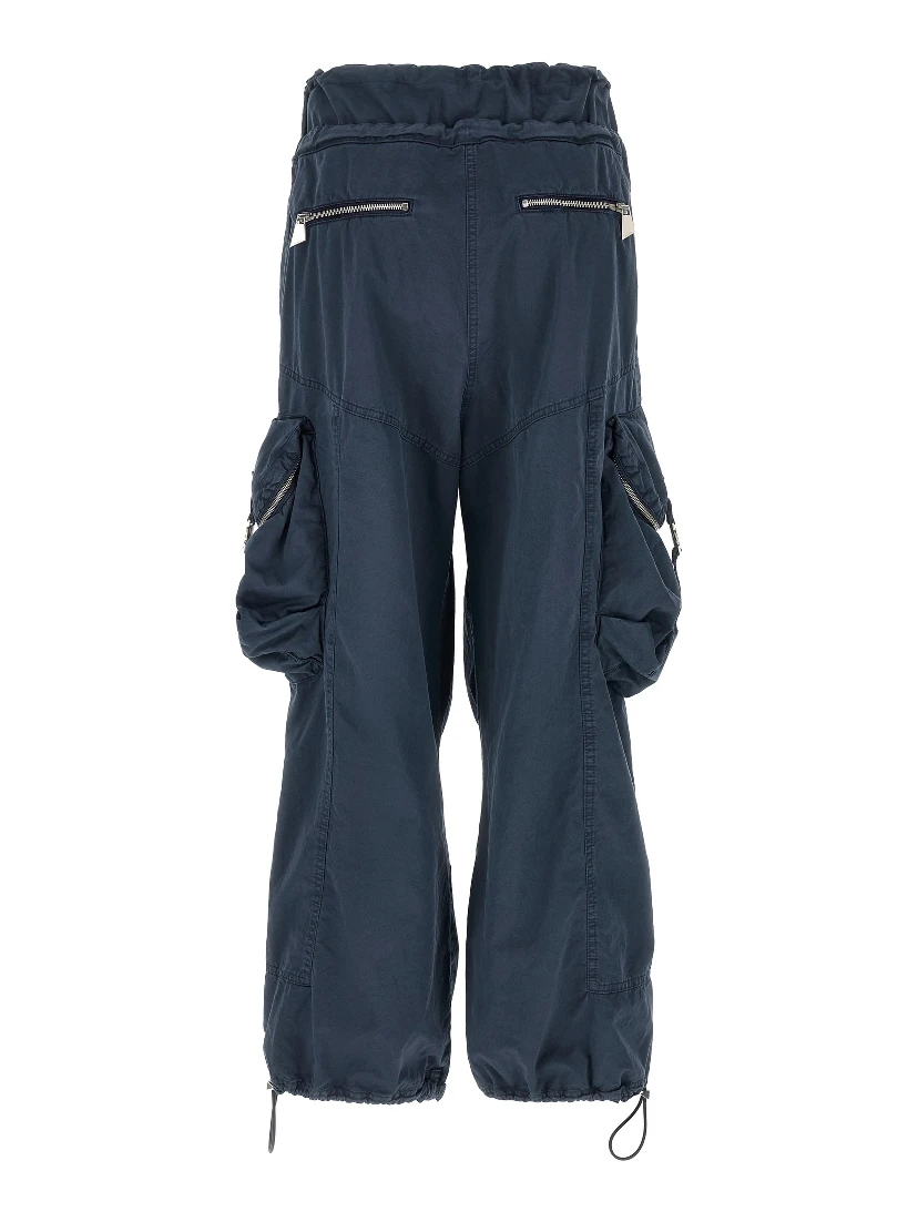 Blue Cotton Cargo Pants