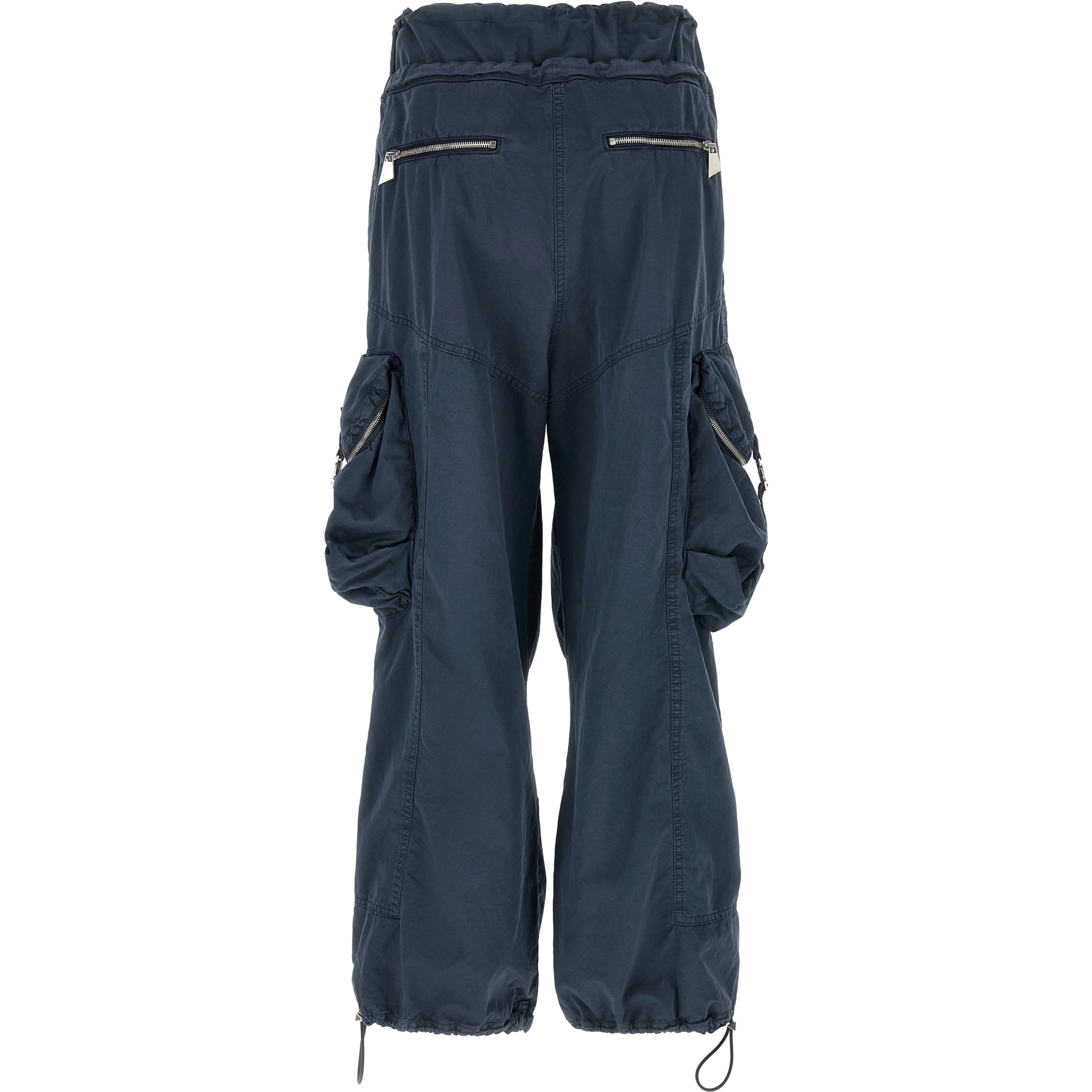 Blue Cotton Cargo Pants