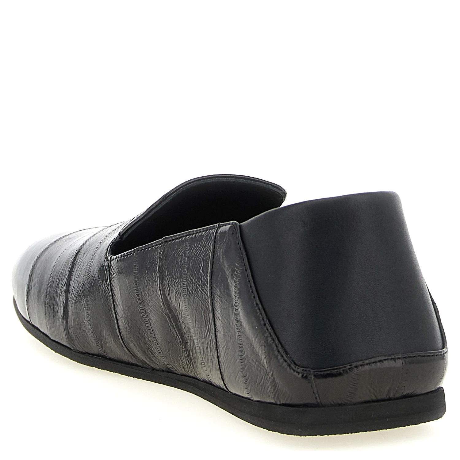 Black Leather Slip-On Loafers