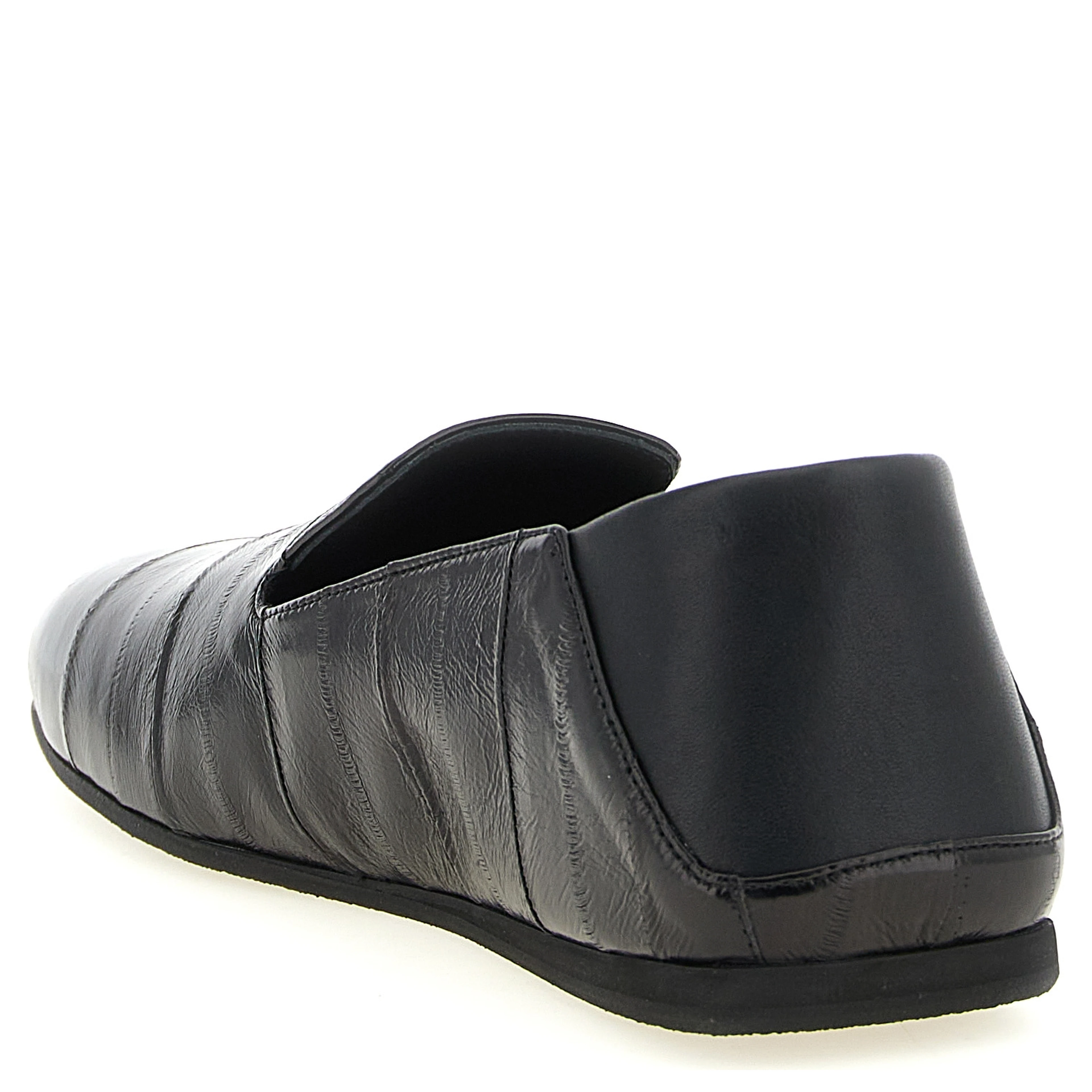 Black Leather Slip-On Loafers