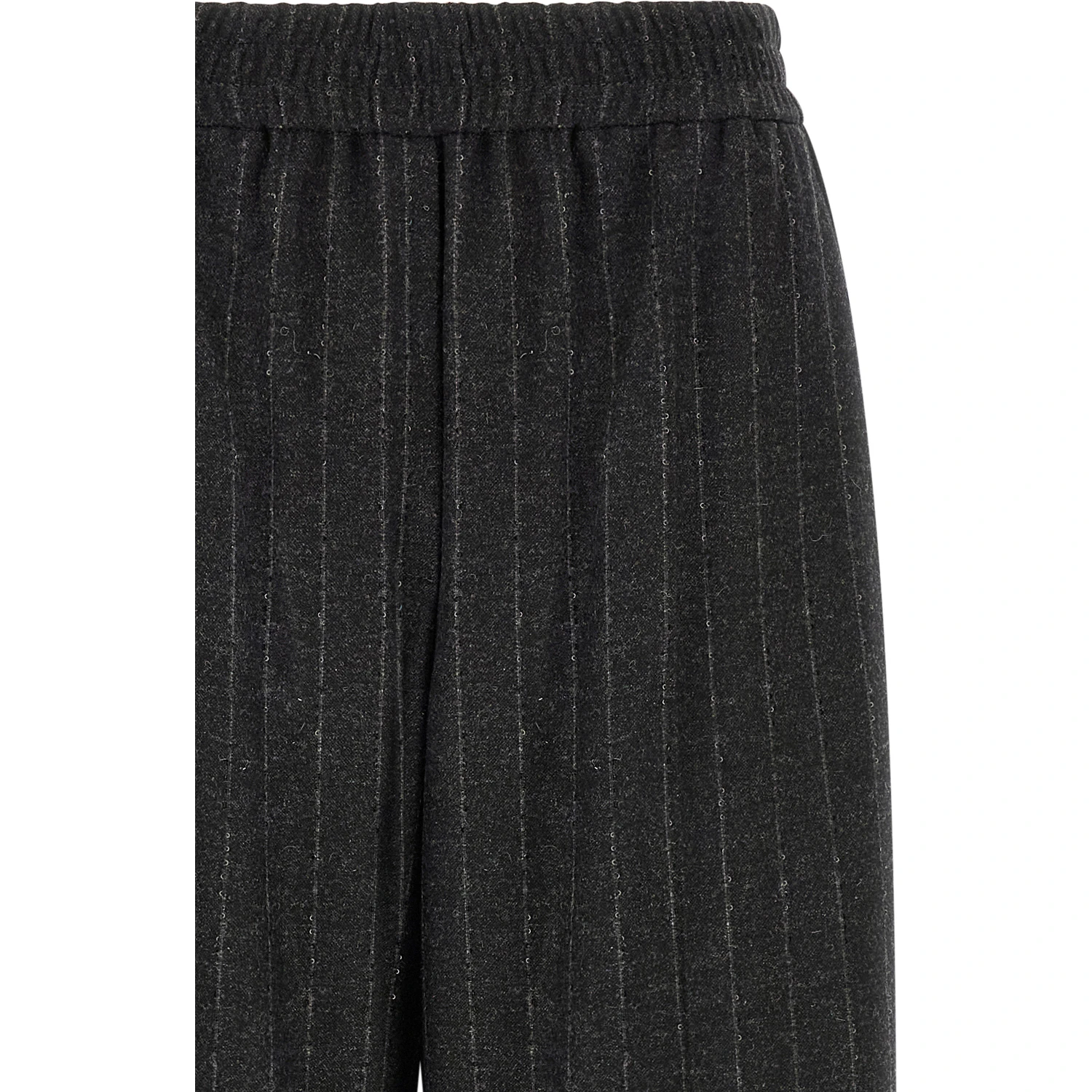 Gray Virgin Wool Casual Pants