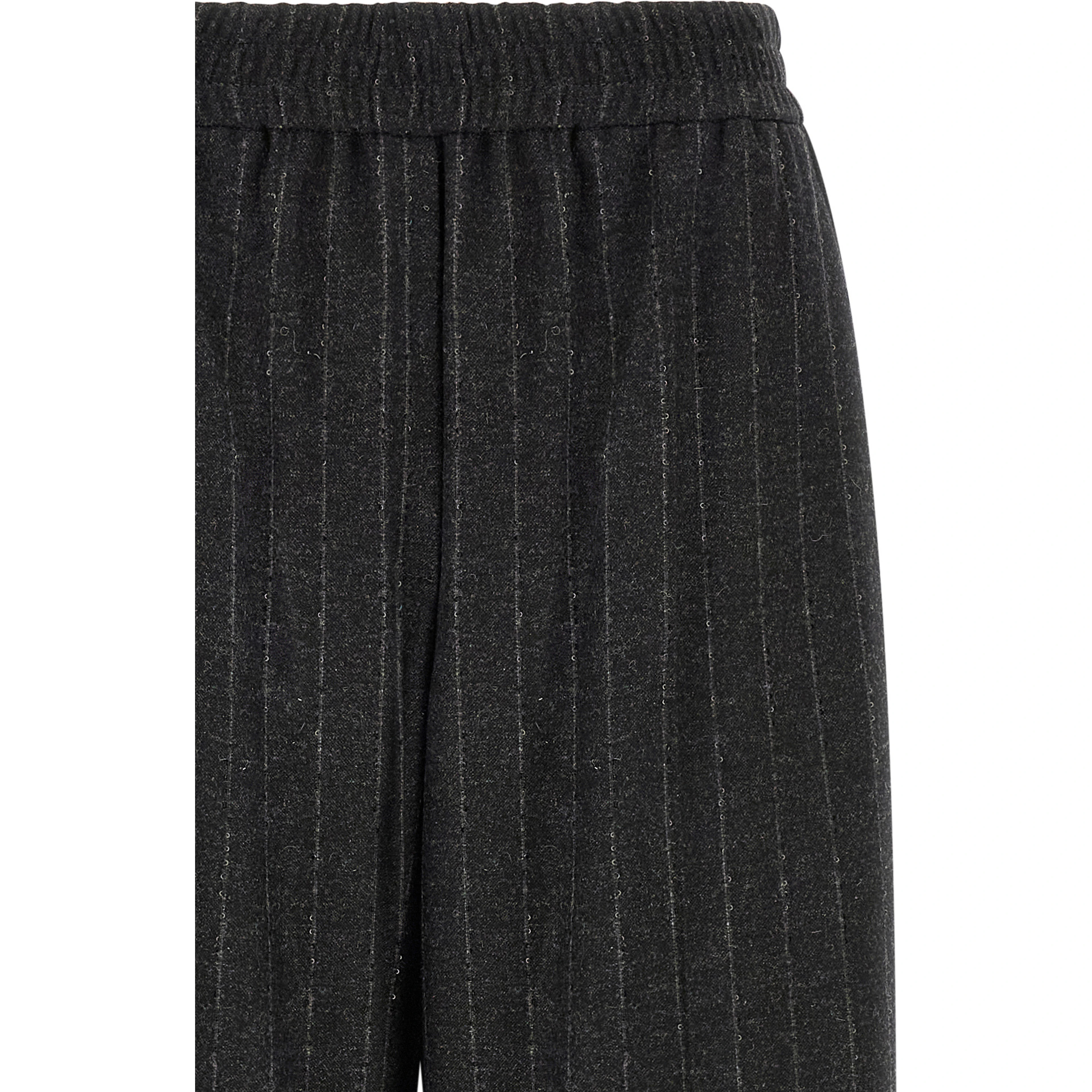 Gray Virgin Wool Casual Pants