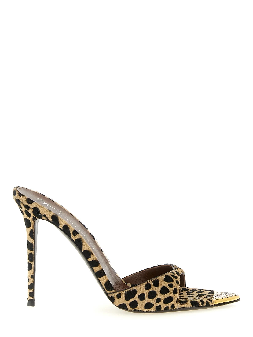 Multicolor Calfskin Stiletto Heel Sandals