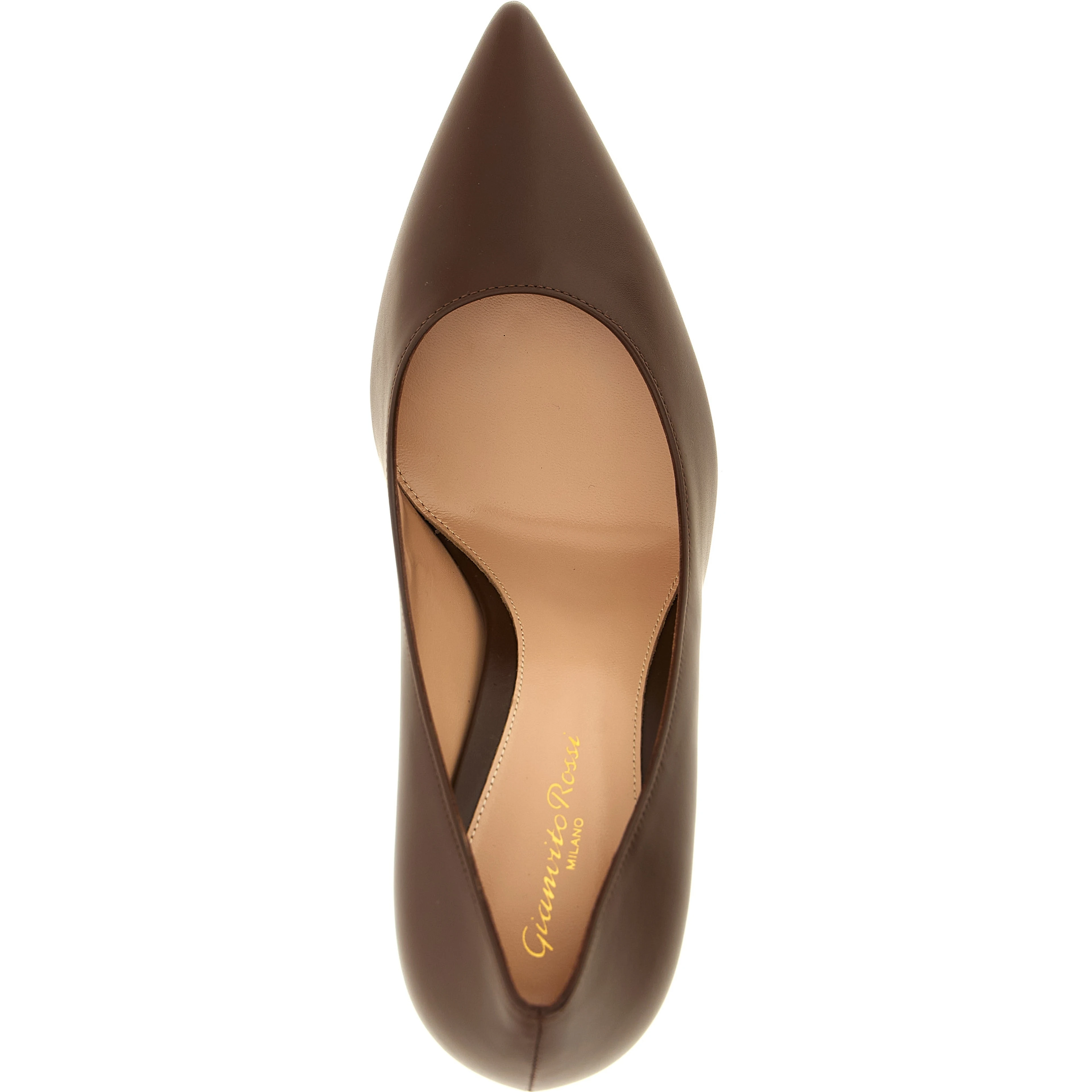 Brown Calfskin High Heel Pumps