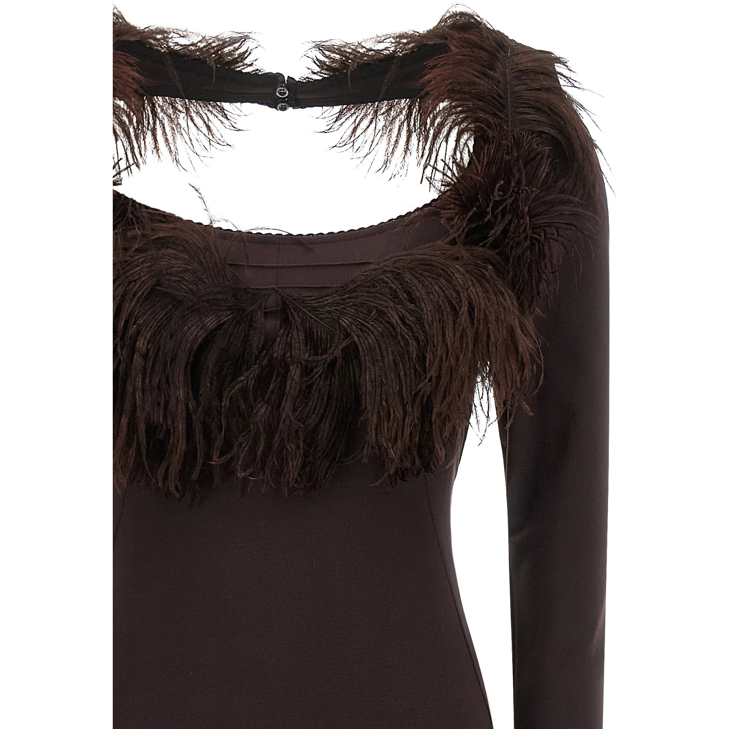 Brown Viscose Long Dress