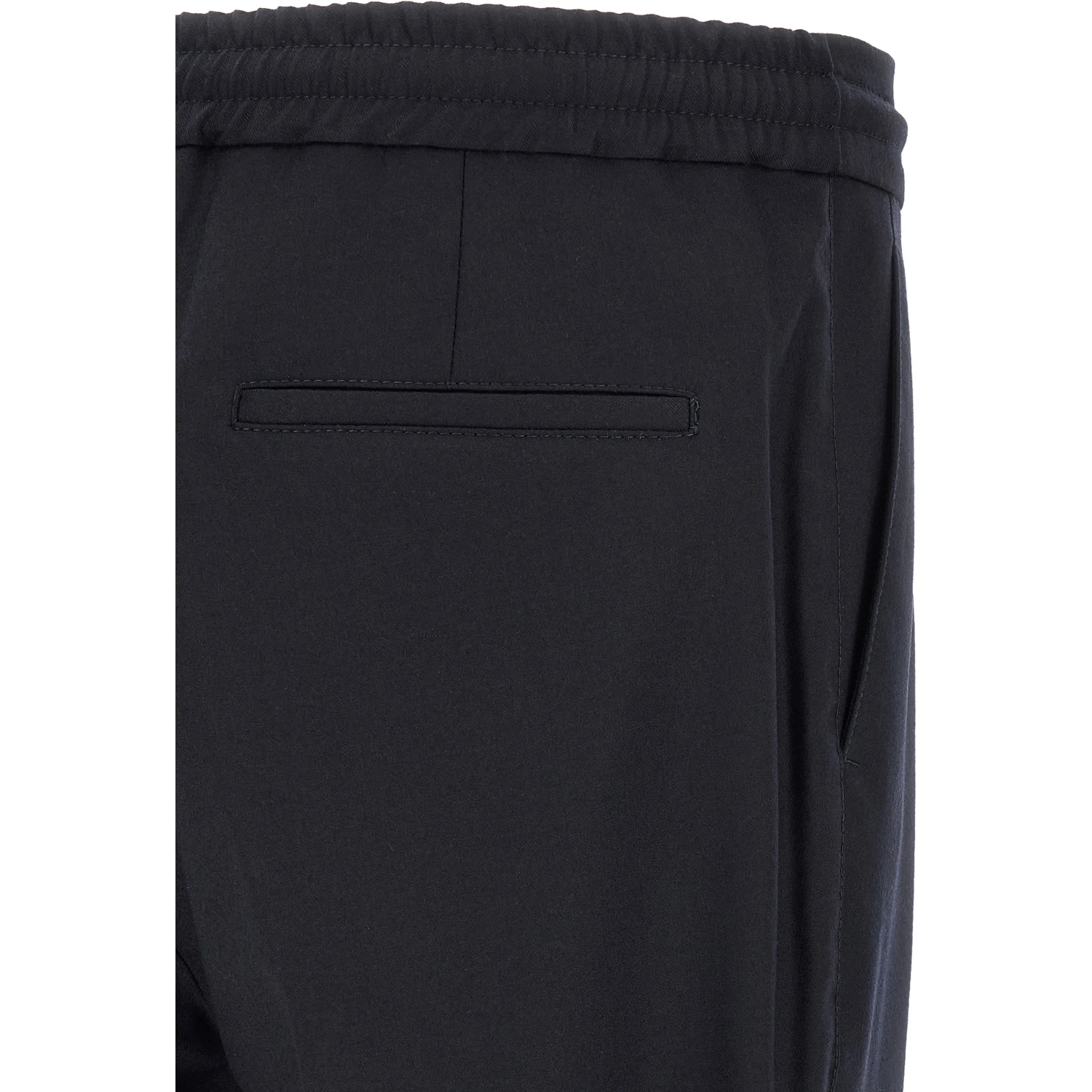 Blue Virgin Wool Casual Pants