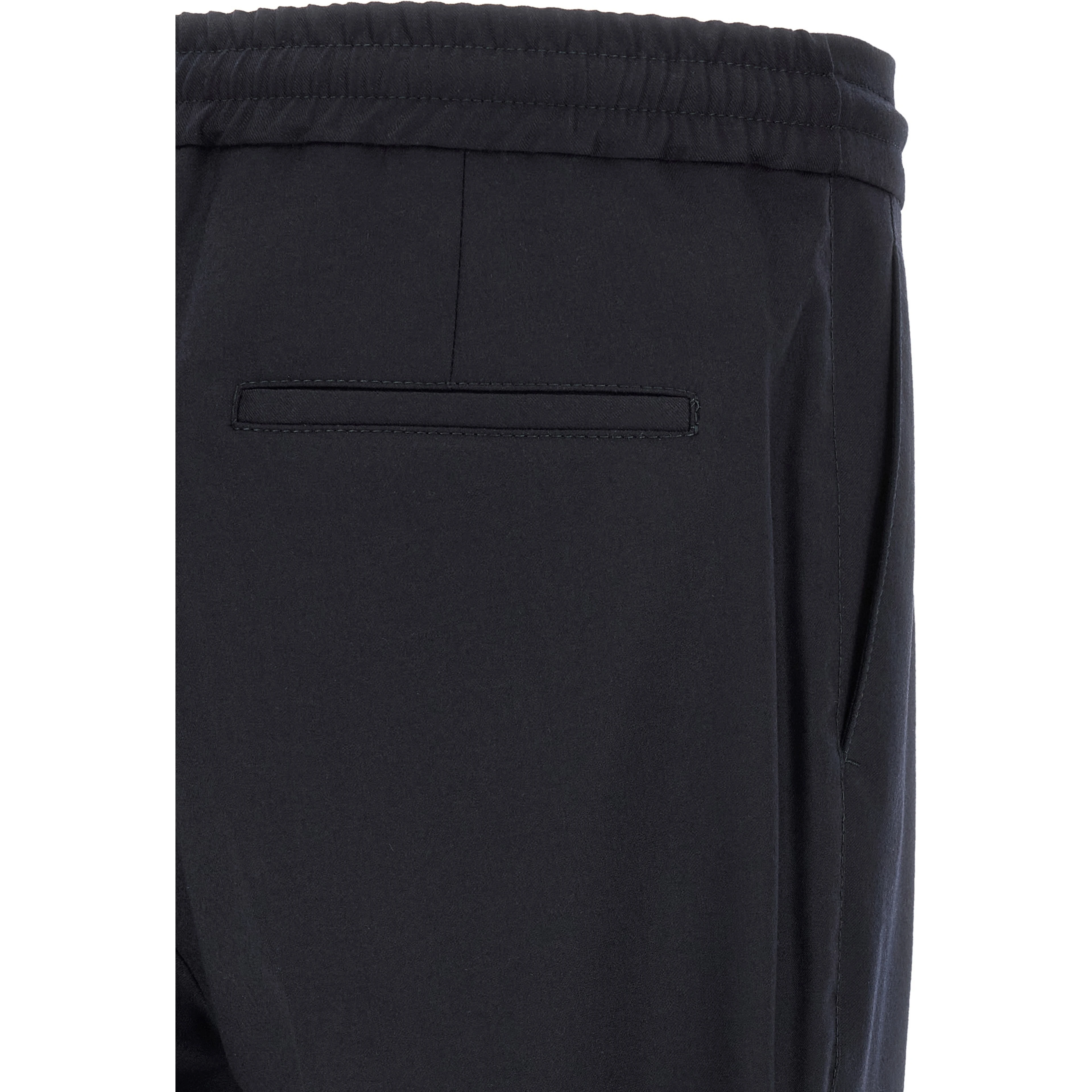 Blue Virgin Wool Casual Pants