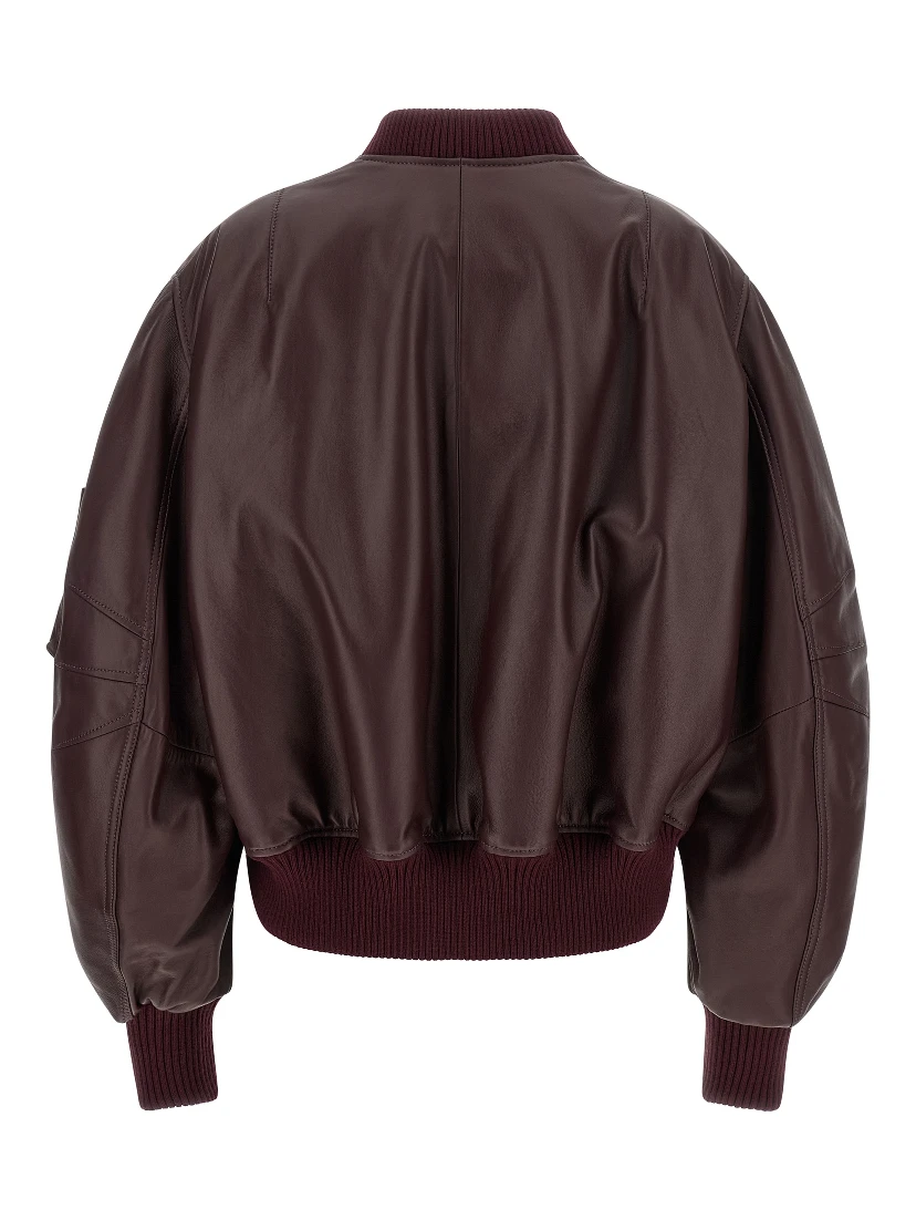 Bordeaux Lamb Leather Leather Jacket