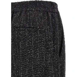 Gray Virgin Wool Casual Pants