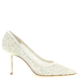 White Tencel High Heel Pumps