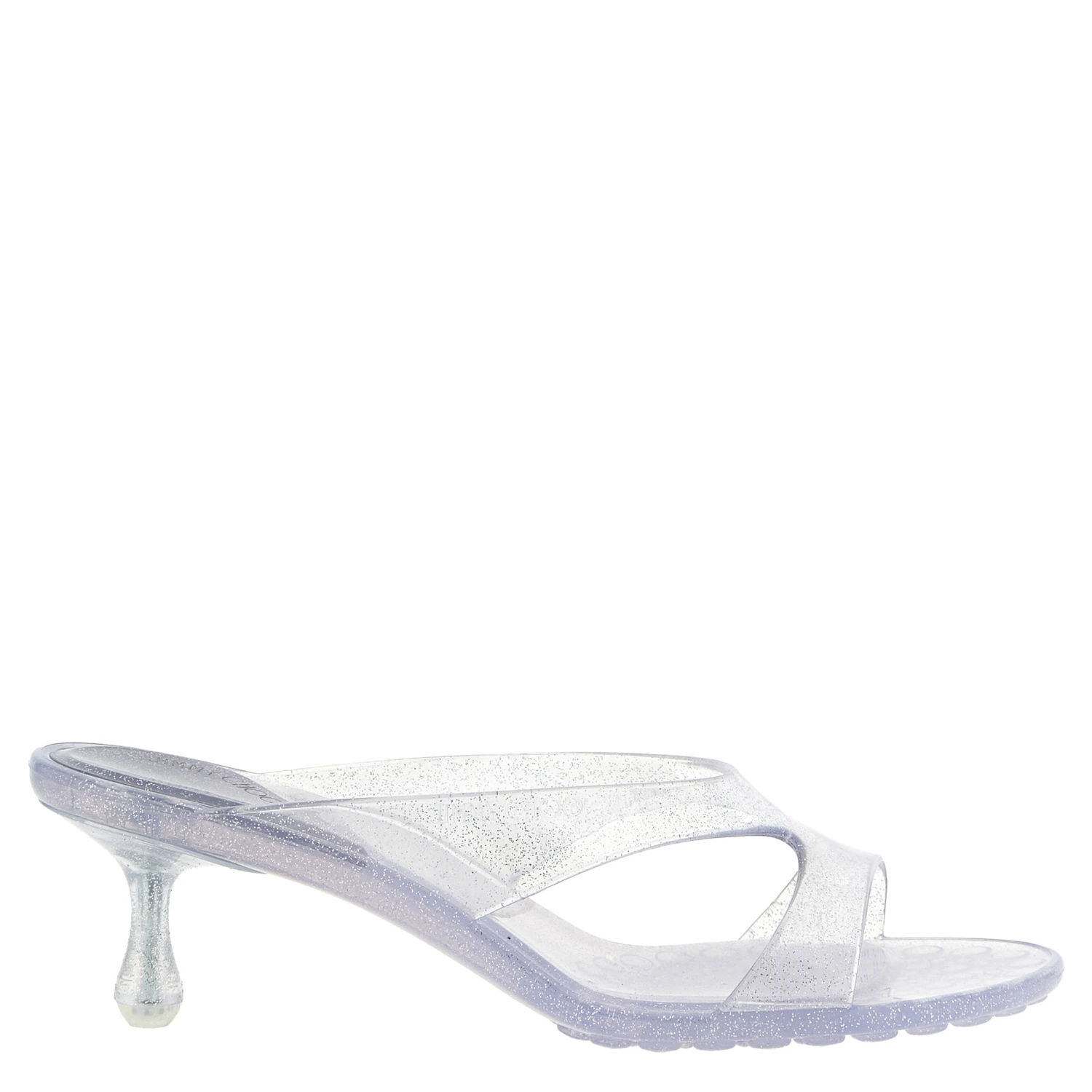 Silver Rubber Flat Sandals
