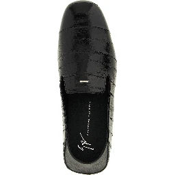 Black Leather Slip-On Loafers