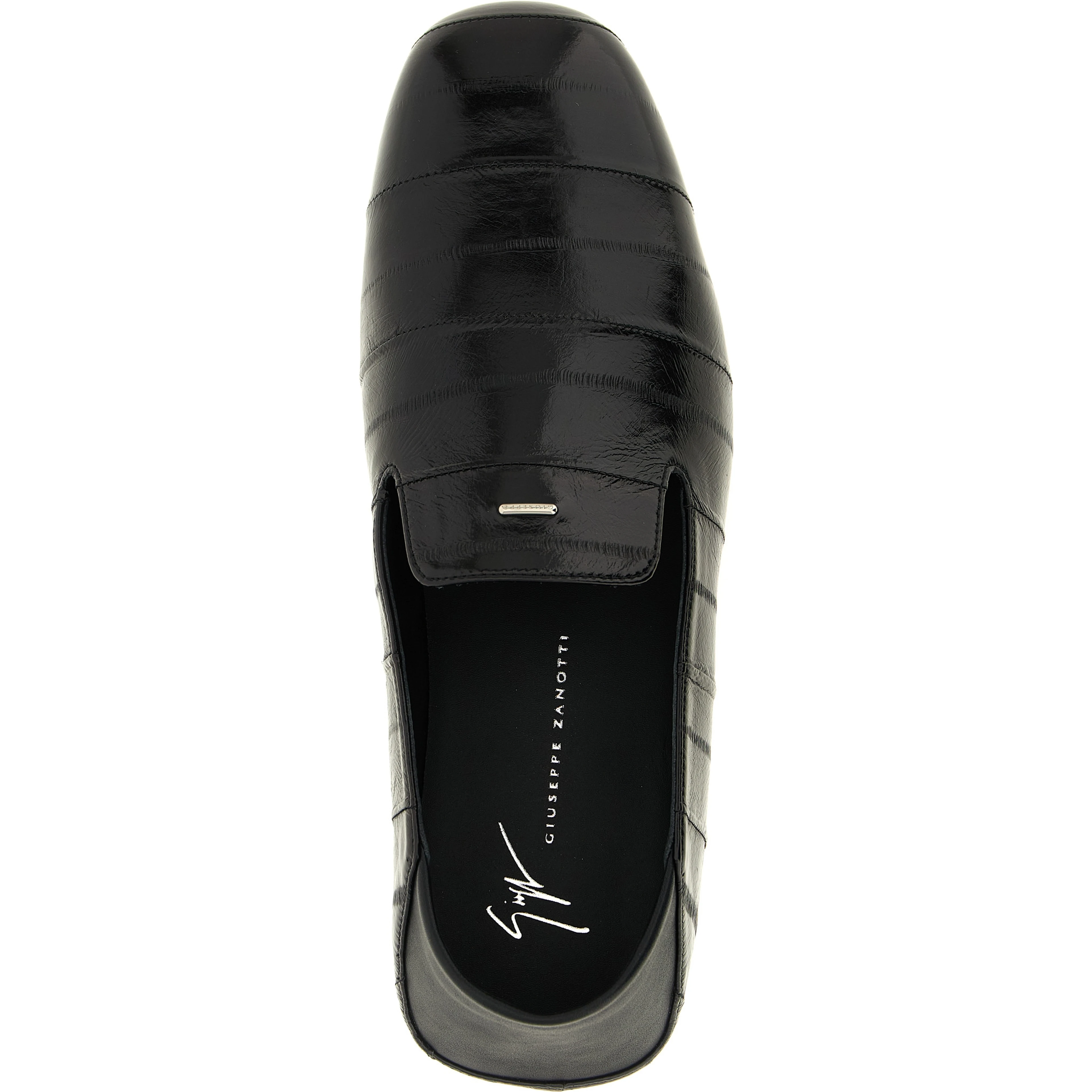 Black Leather Slip-On Loafers