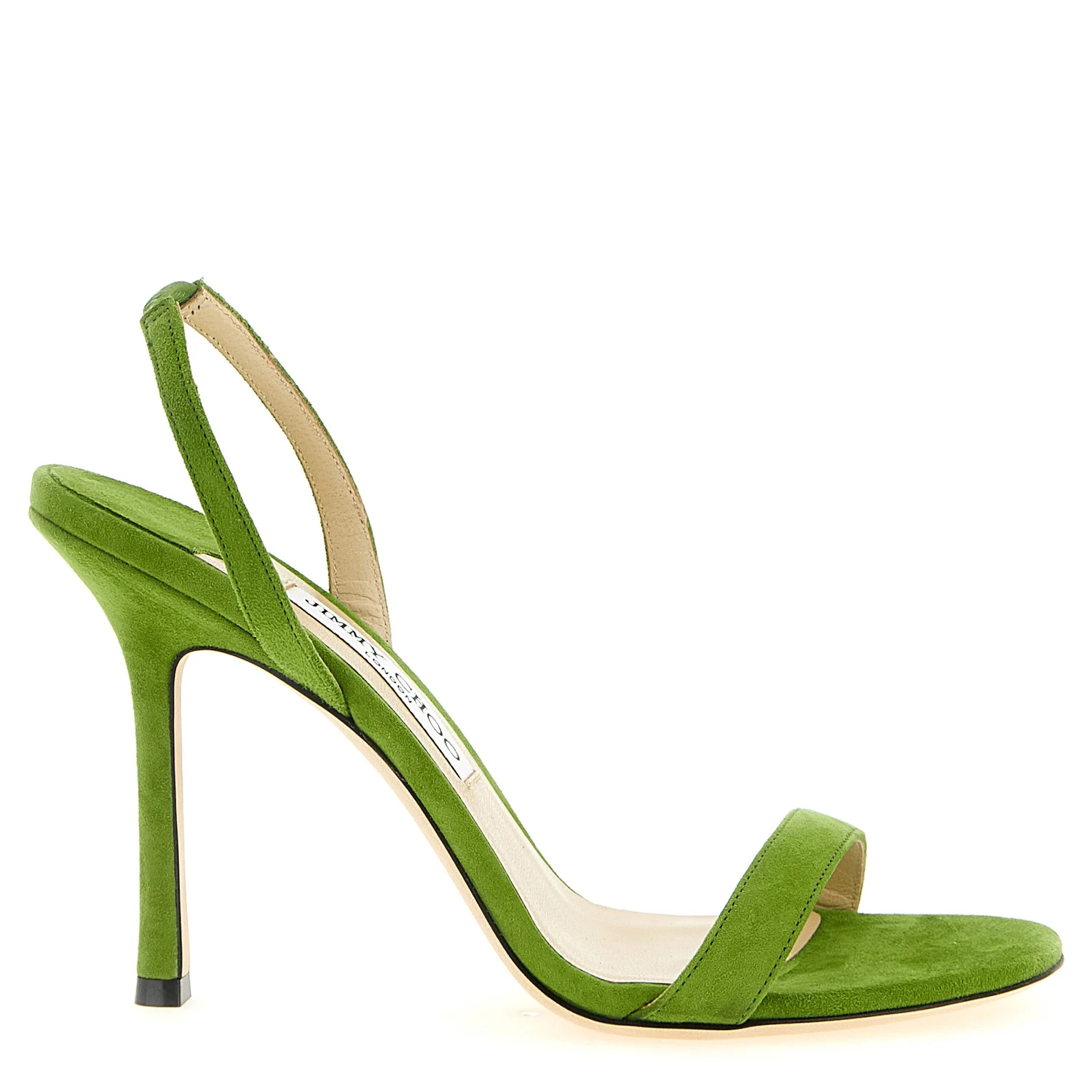 Bicolor Leather Stiletto Heel Sandals