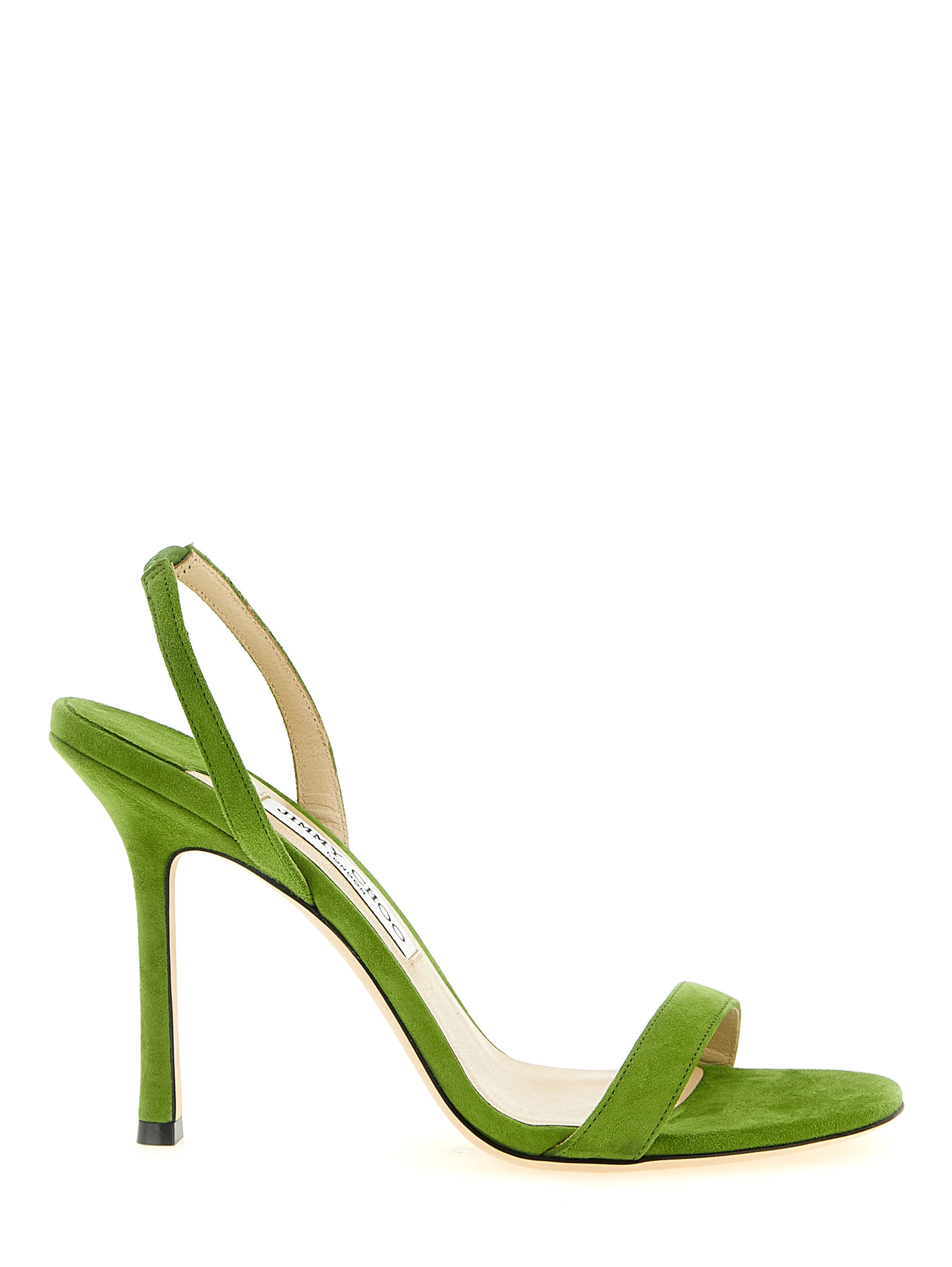 Bicolor Leather Stiletto Heel Sandals