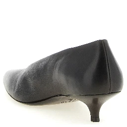 Brown Calfskin Mid Heel Pumps
