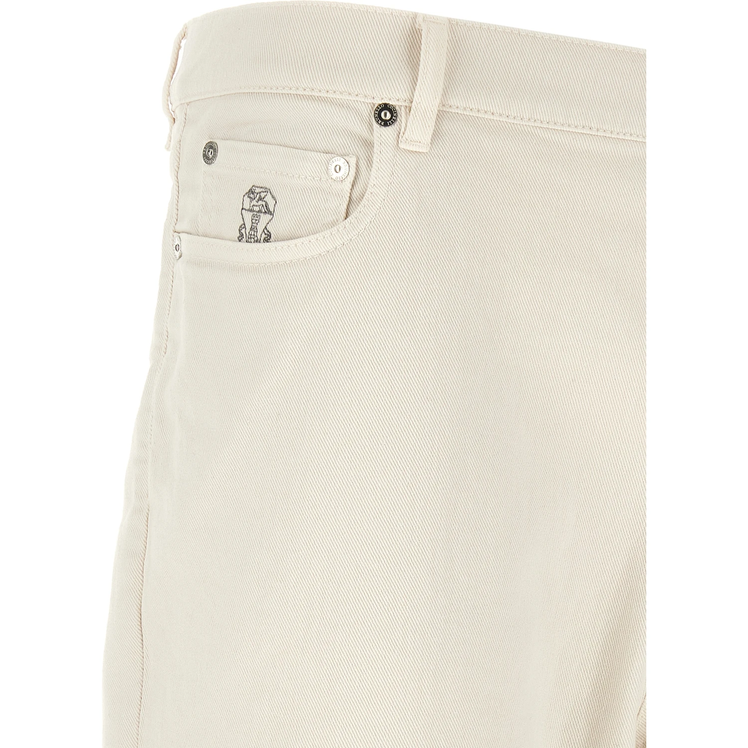 White Cotton Relaxed Fit Jeans