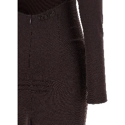 Brown Viscose Long Dress