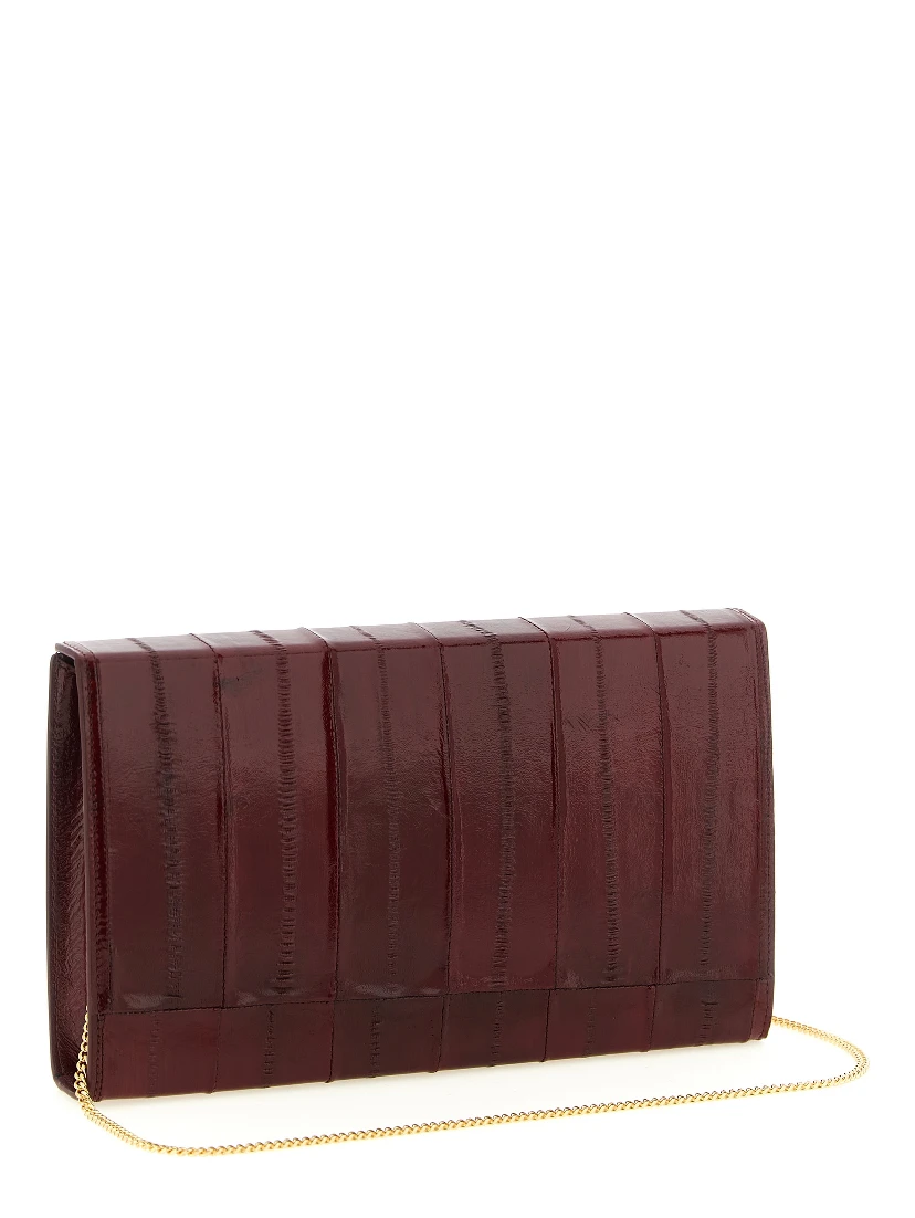 Bordeaux Leather Clutch Bag