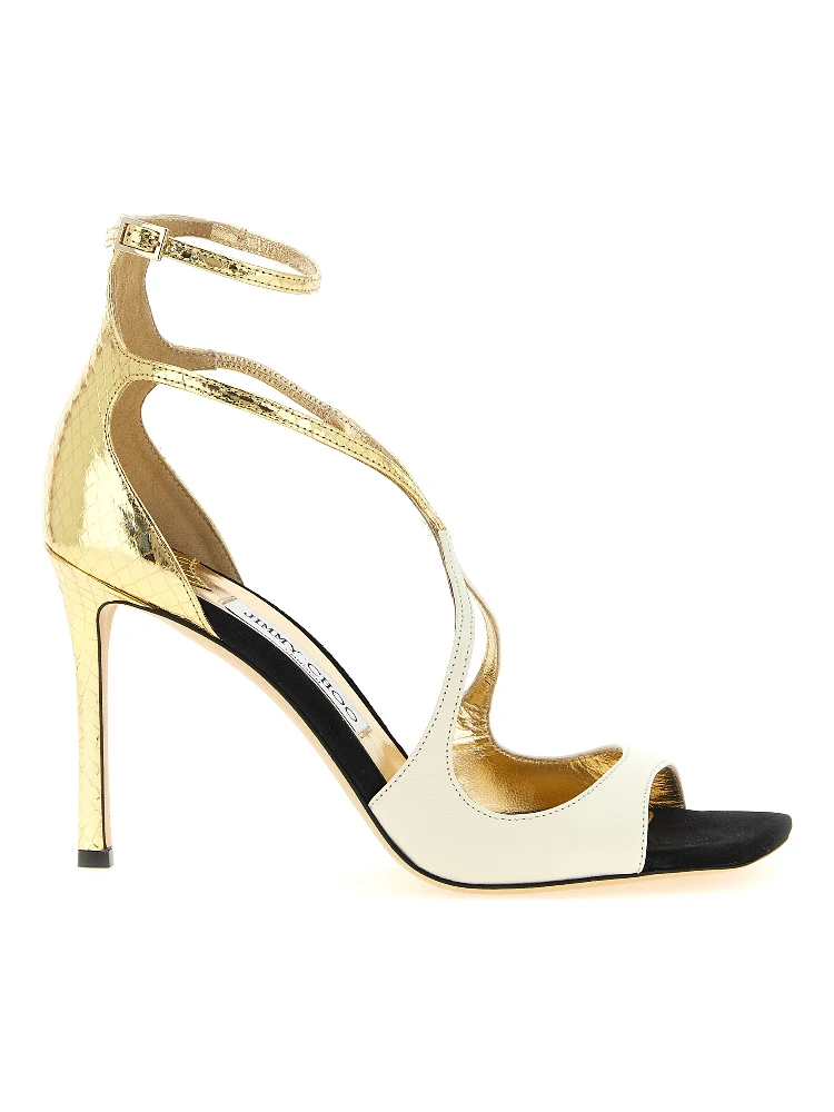 Multicolor Leather Stiletto Heel Sandals