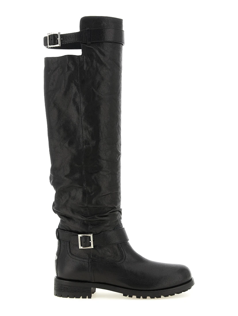 Black Leather Over The Knee
