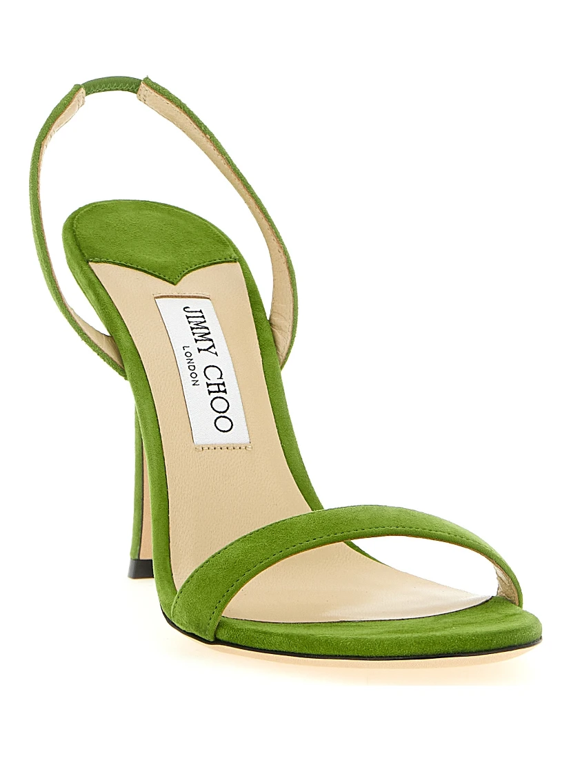 Bicolor Leather Stiletto Heel Sandals
