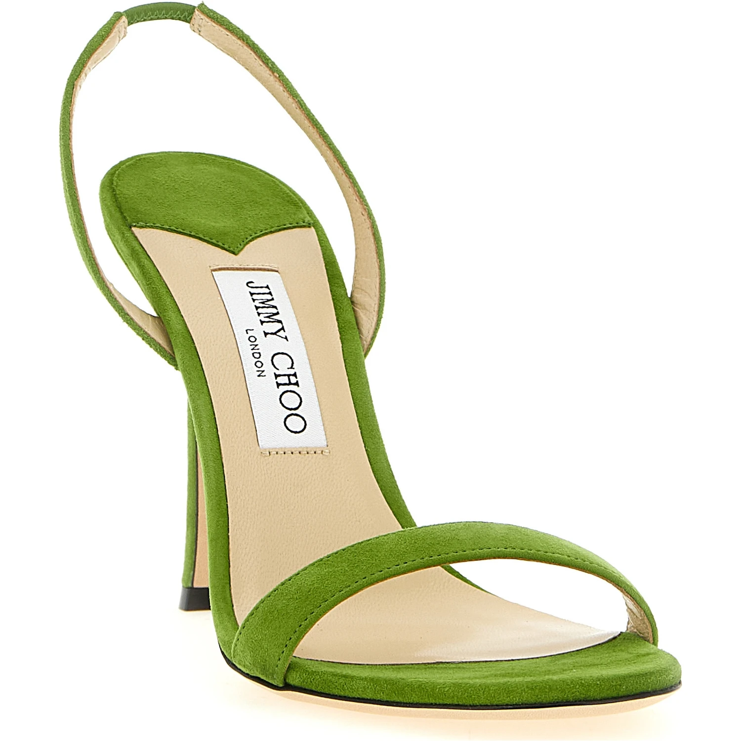 Bicolor Leather Stiletto Heel Sandals