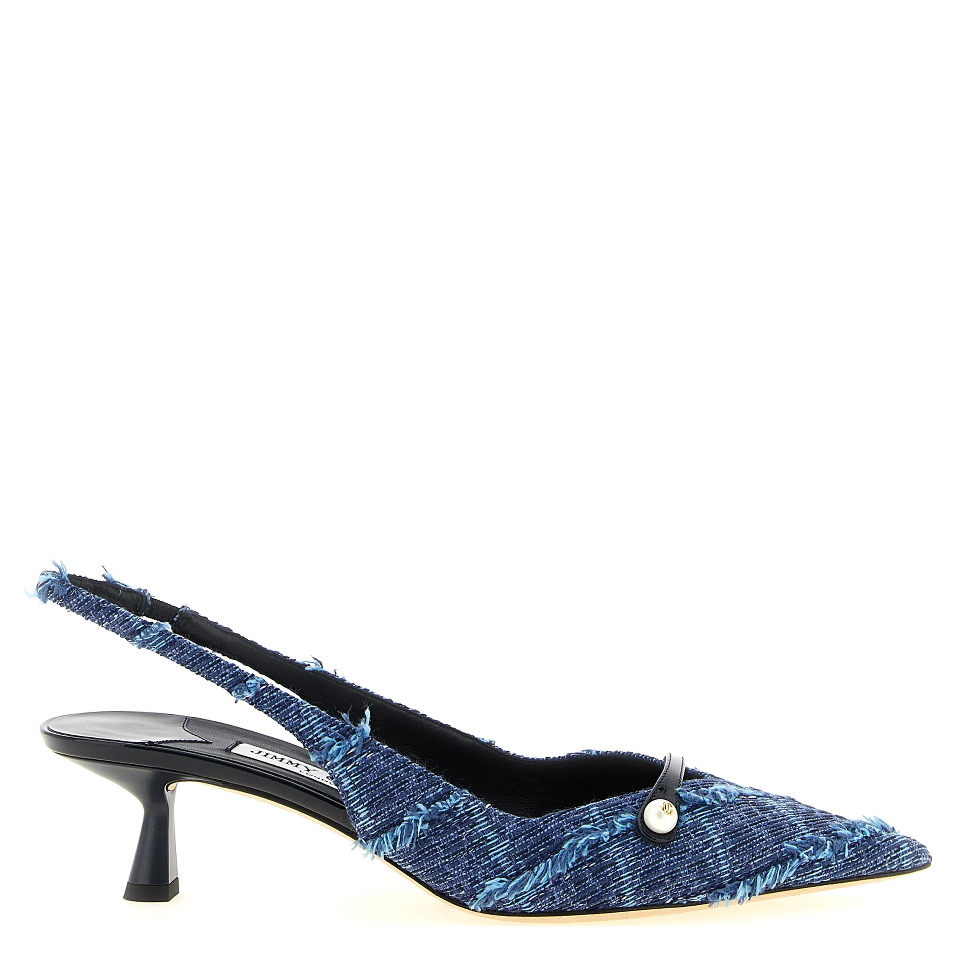 Multicolor Tencel Mid Heel Pumps