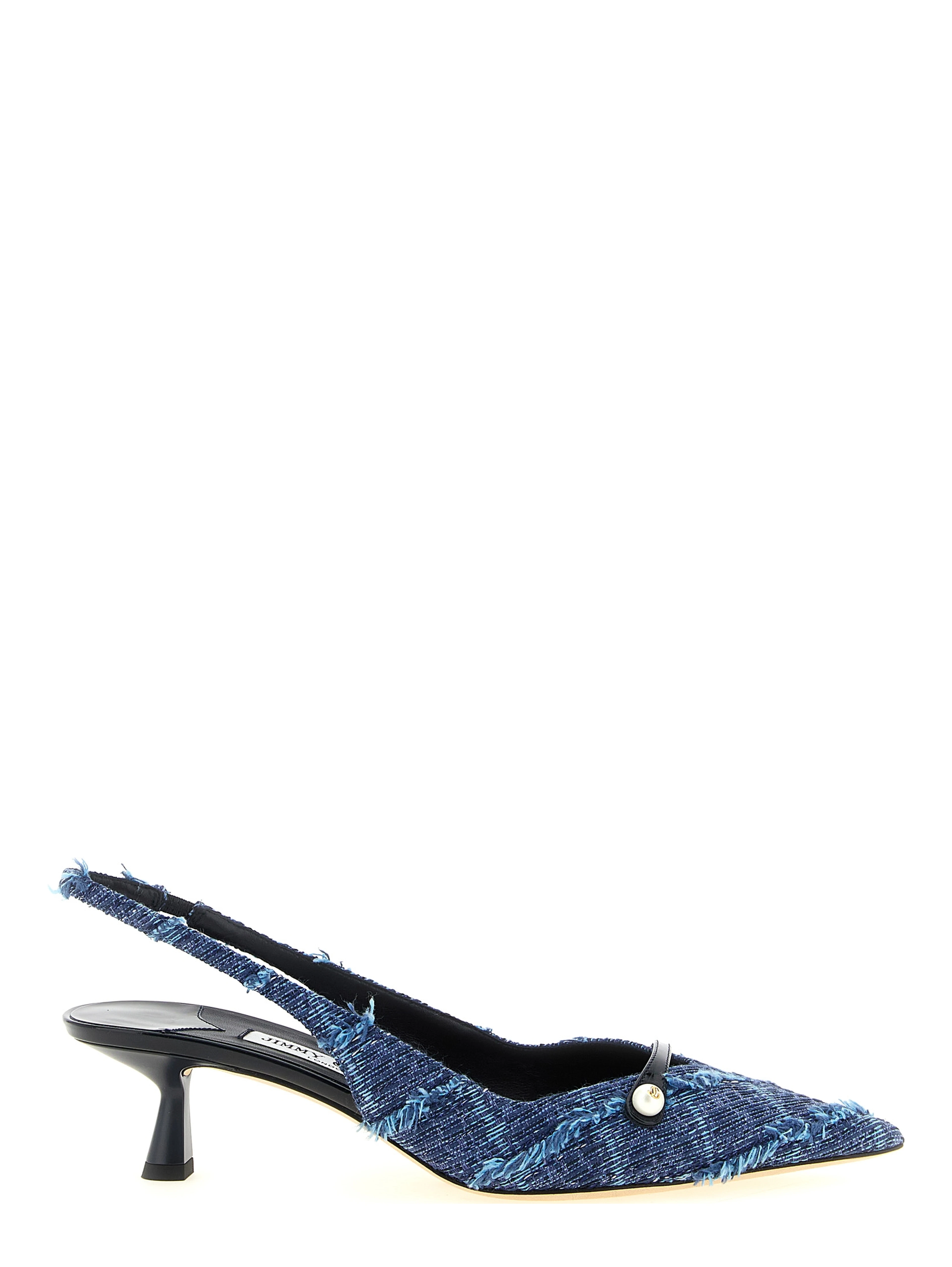 Multicolor Tencel Mid Heel Pumps