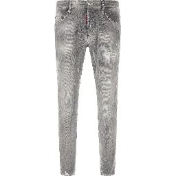 Gray Cotton Tapered Jeans