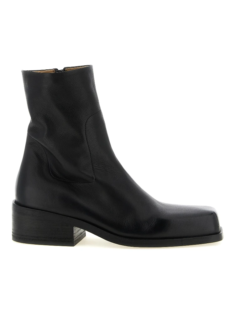 Black Calfskin Ankle Boots