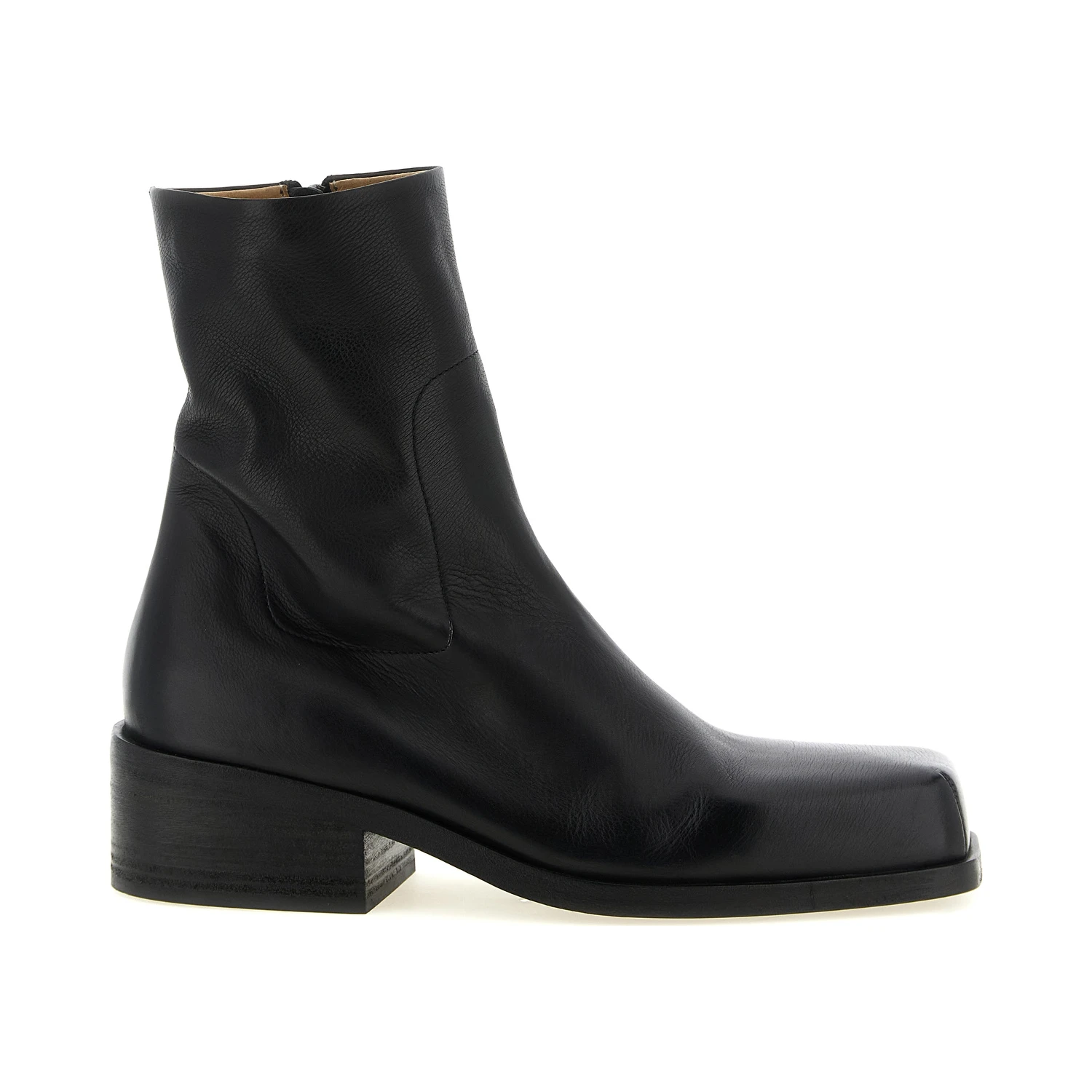 Black Calfskin Ankle Boots