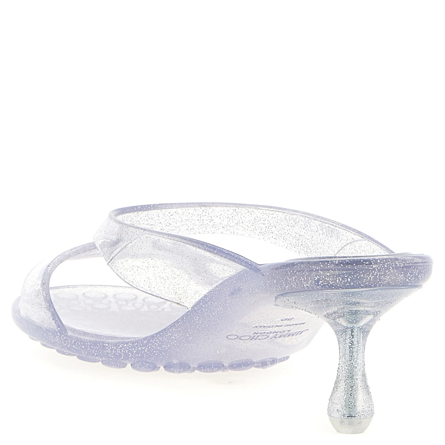 Silver Rubber Flat Sandals