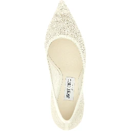 White Tencel High Heel Pumps