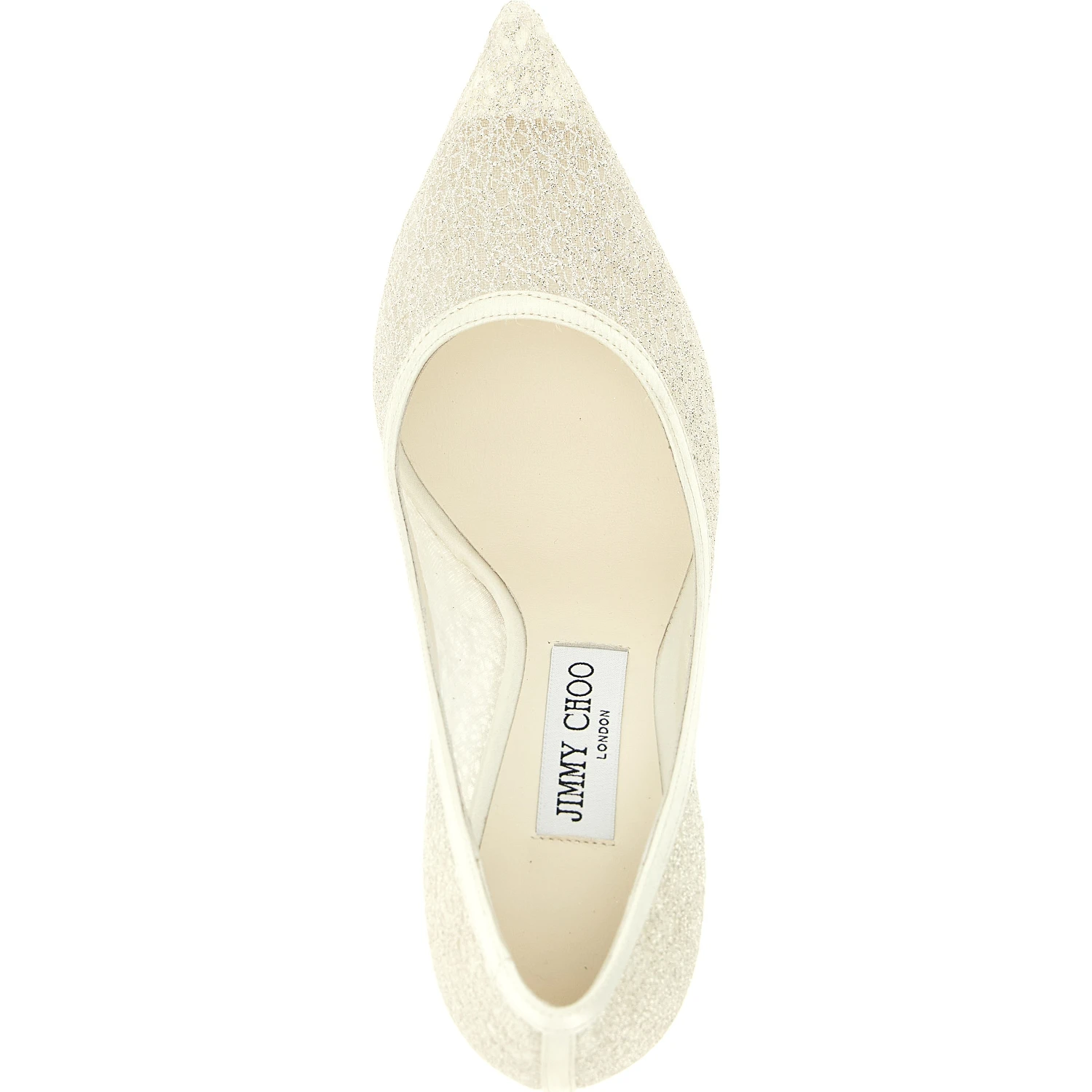 White Tencel High Heel Pumps