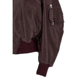 Bordeaux Lamb Leather Leather Jacket