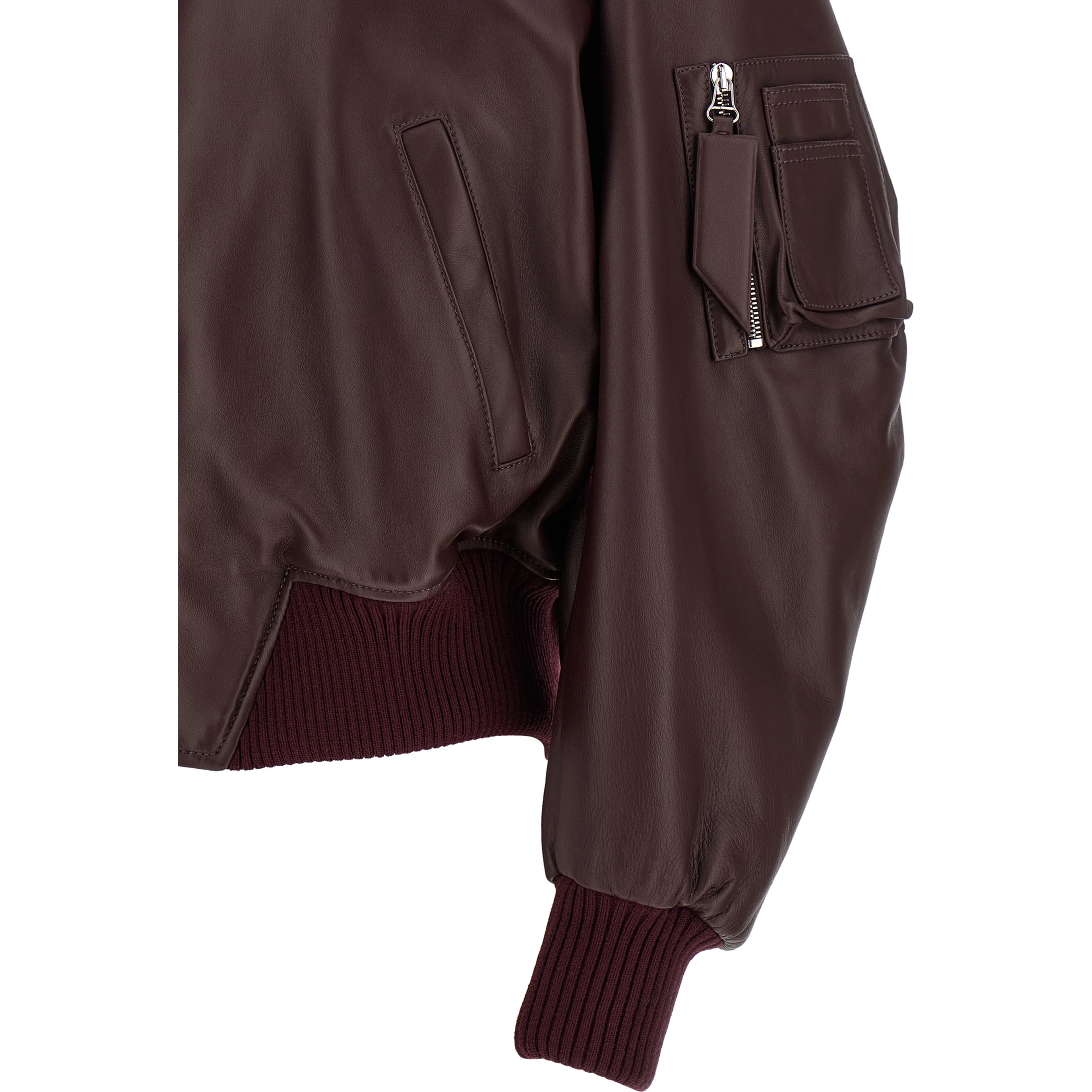 Bordeaux Lamb Leather Leather Jacket
