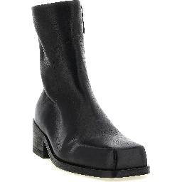 Black Calfskin Ankle Boots