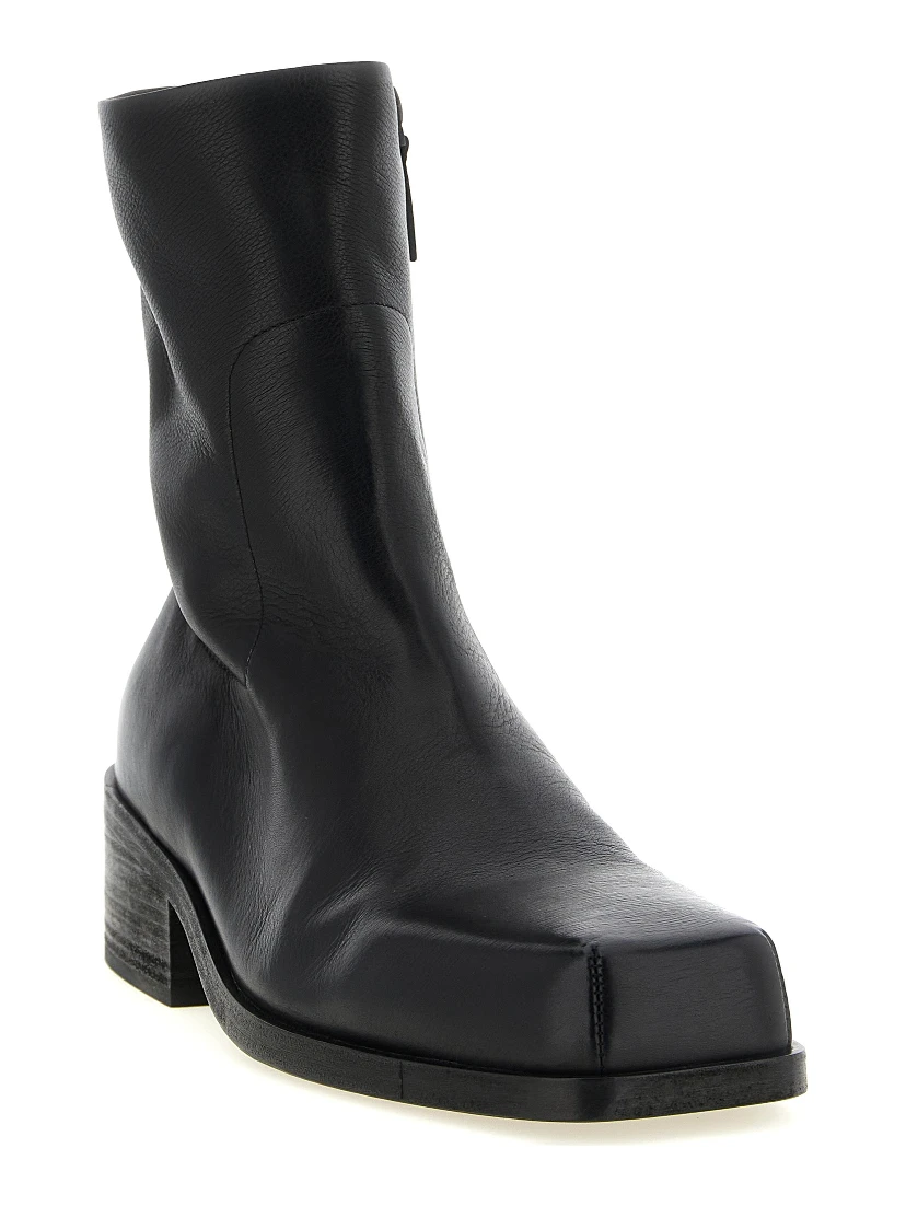 Black Calfskin Ankle Boots