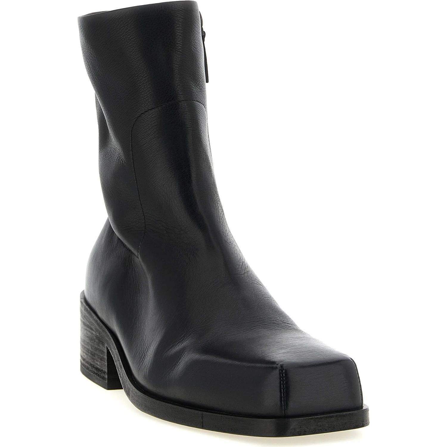 Black Calfskin Ankle Boots
