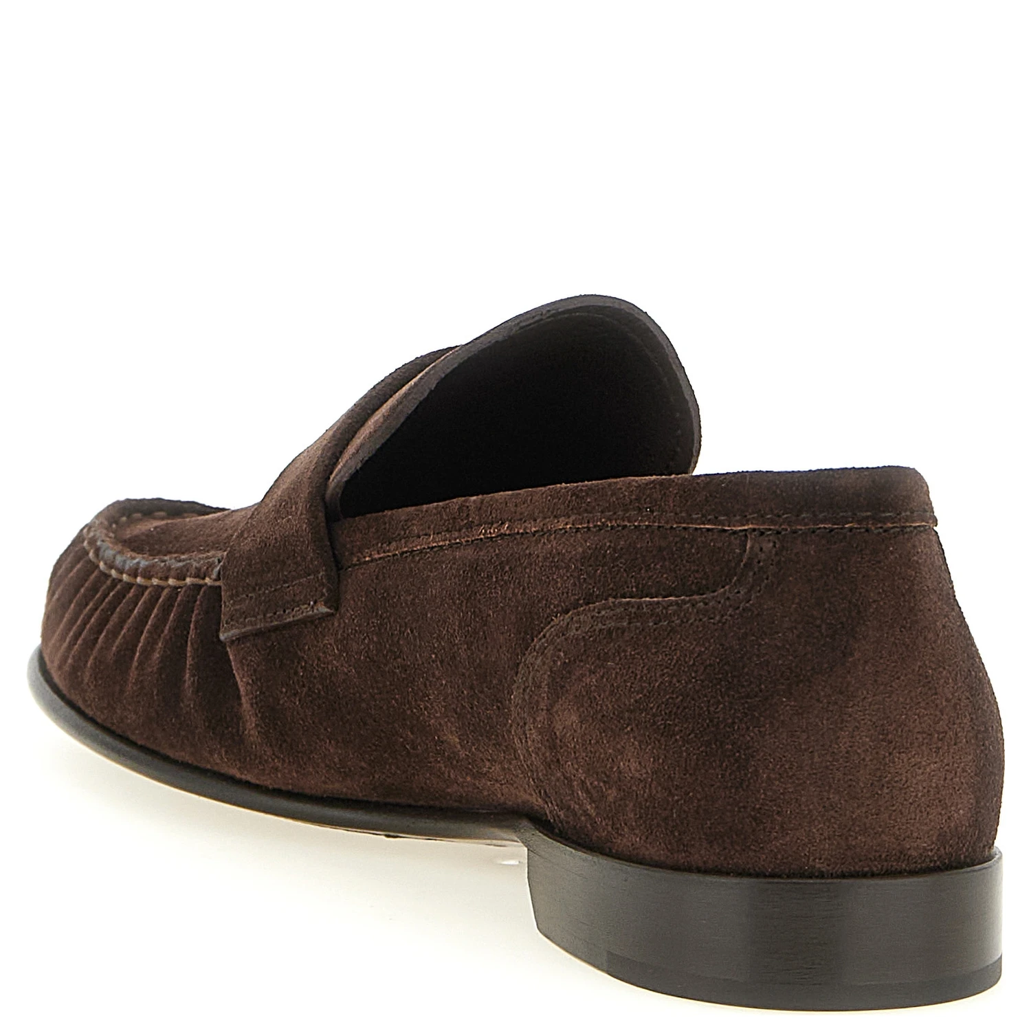 Brown Leather Slip-On Loafers