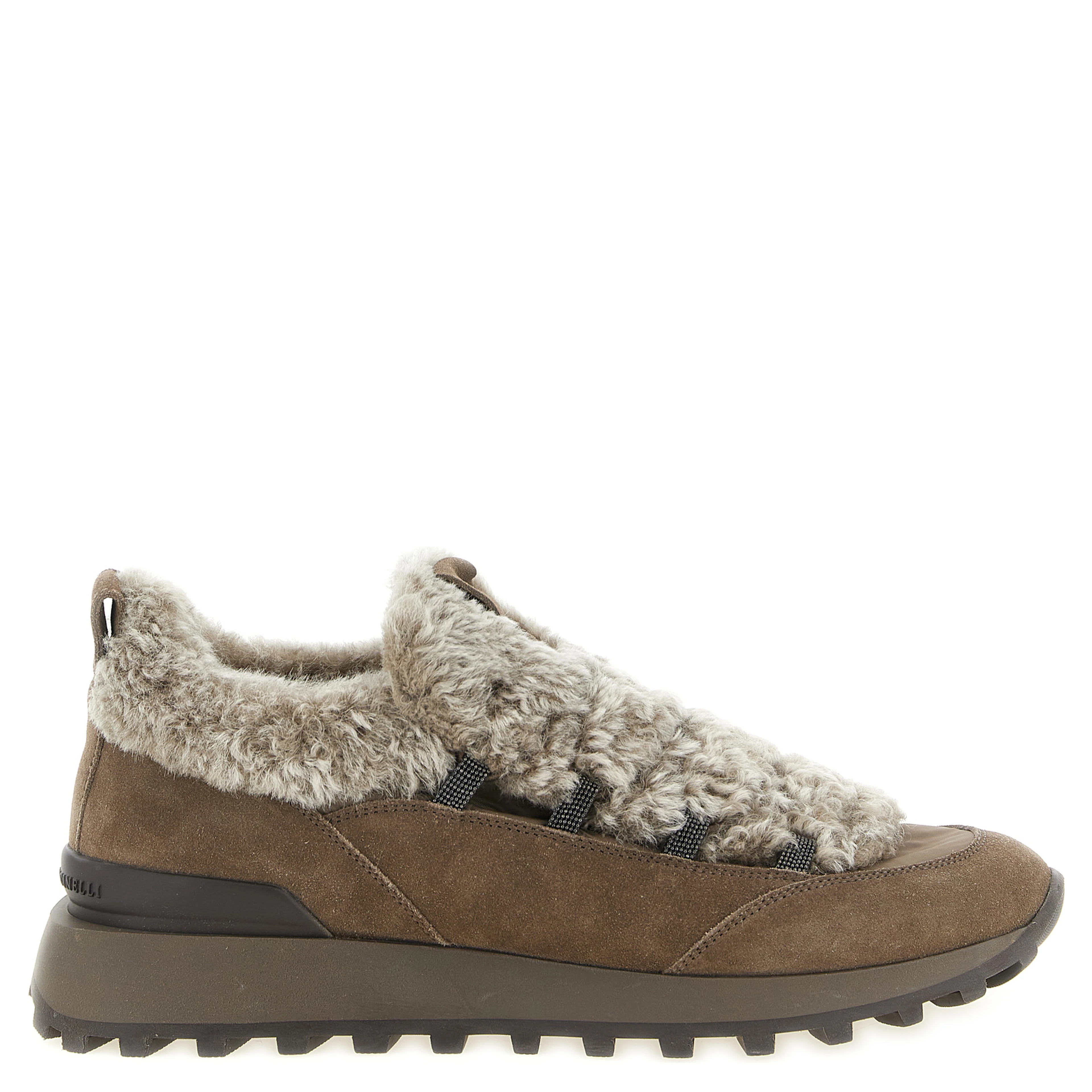 Brown Calfskin Chunky Sneakers