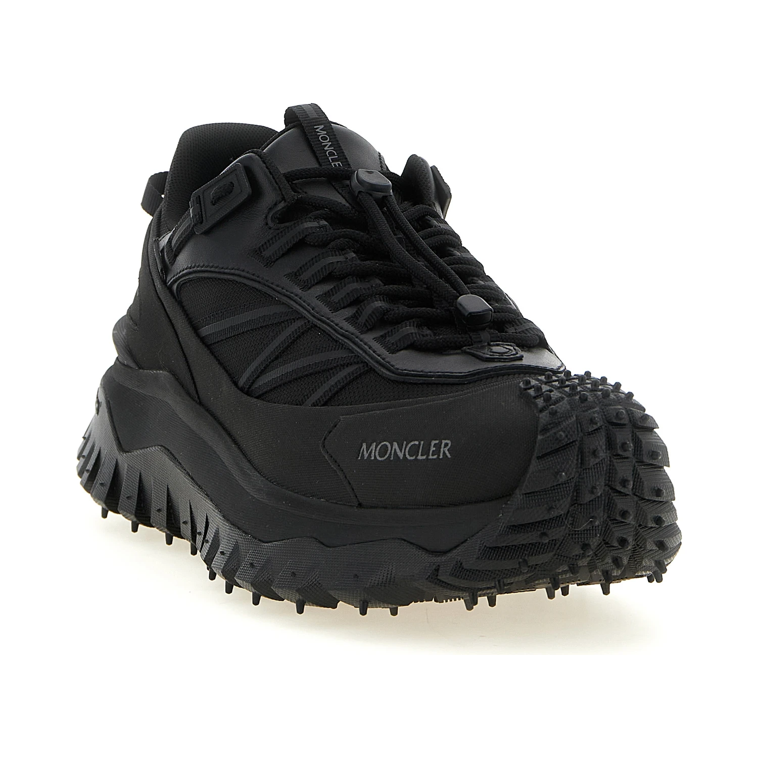 Black Leather Athletic Sneakers