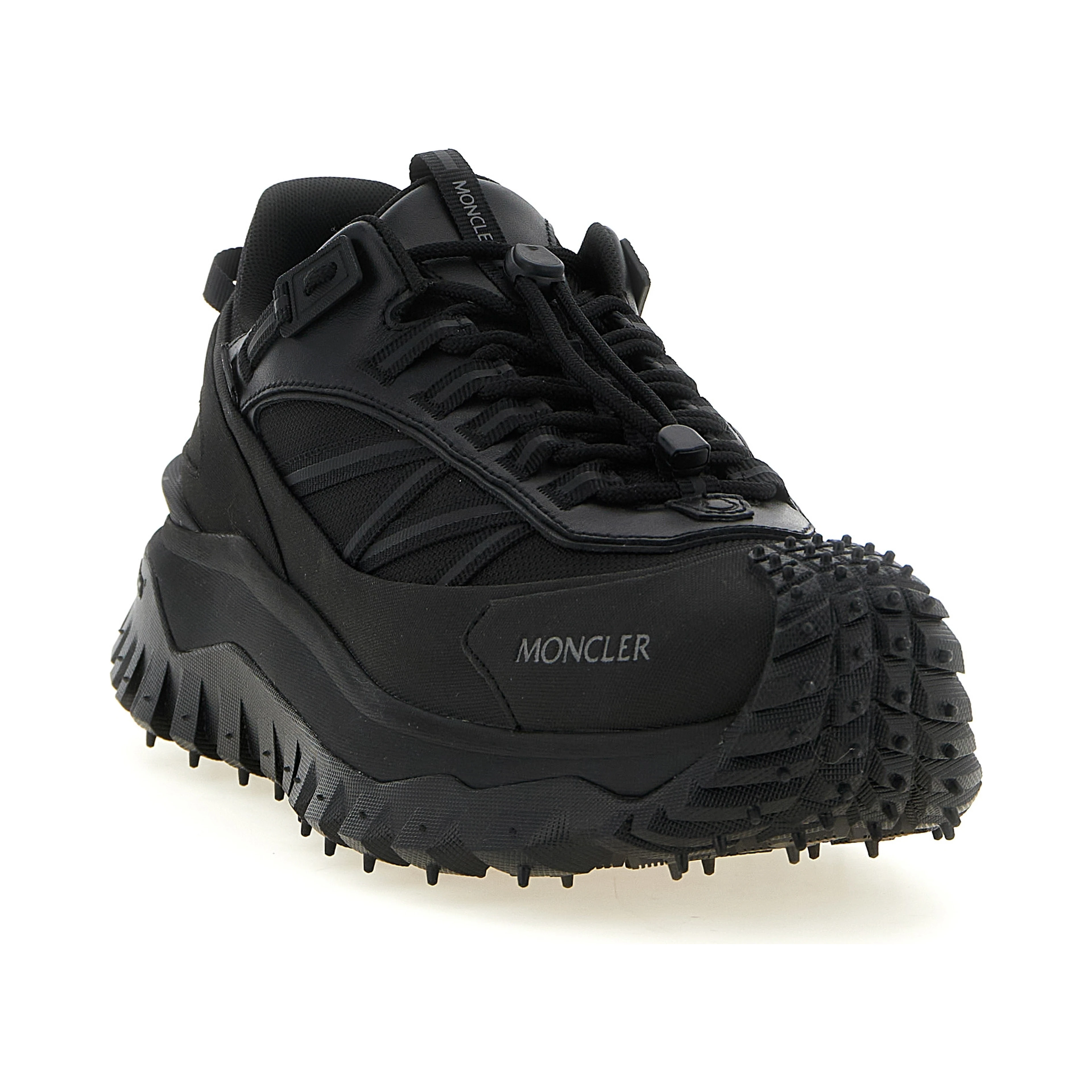 Black Leather Athletic Sneakers