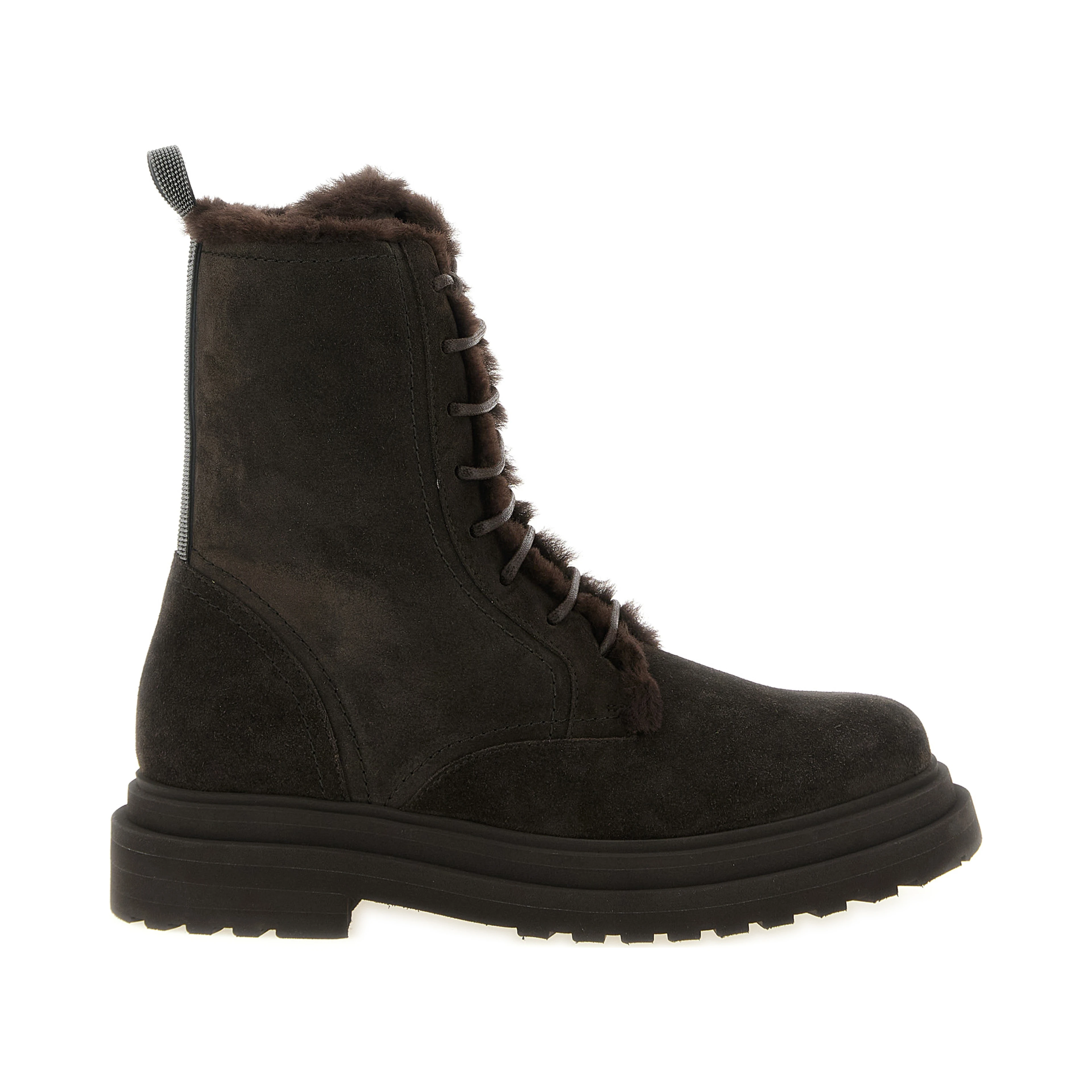 Brown Calfskin Lace-Up Boots