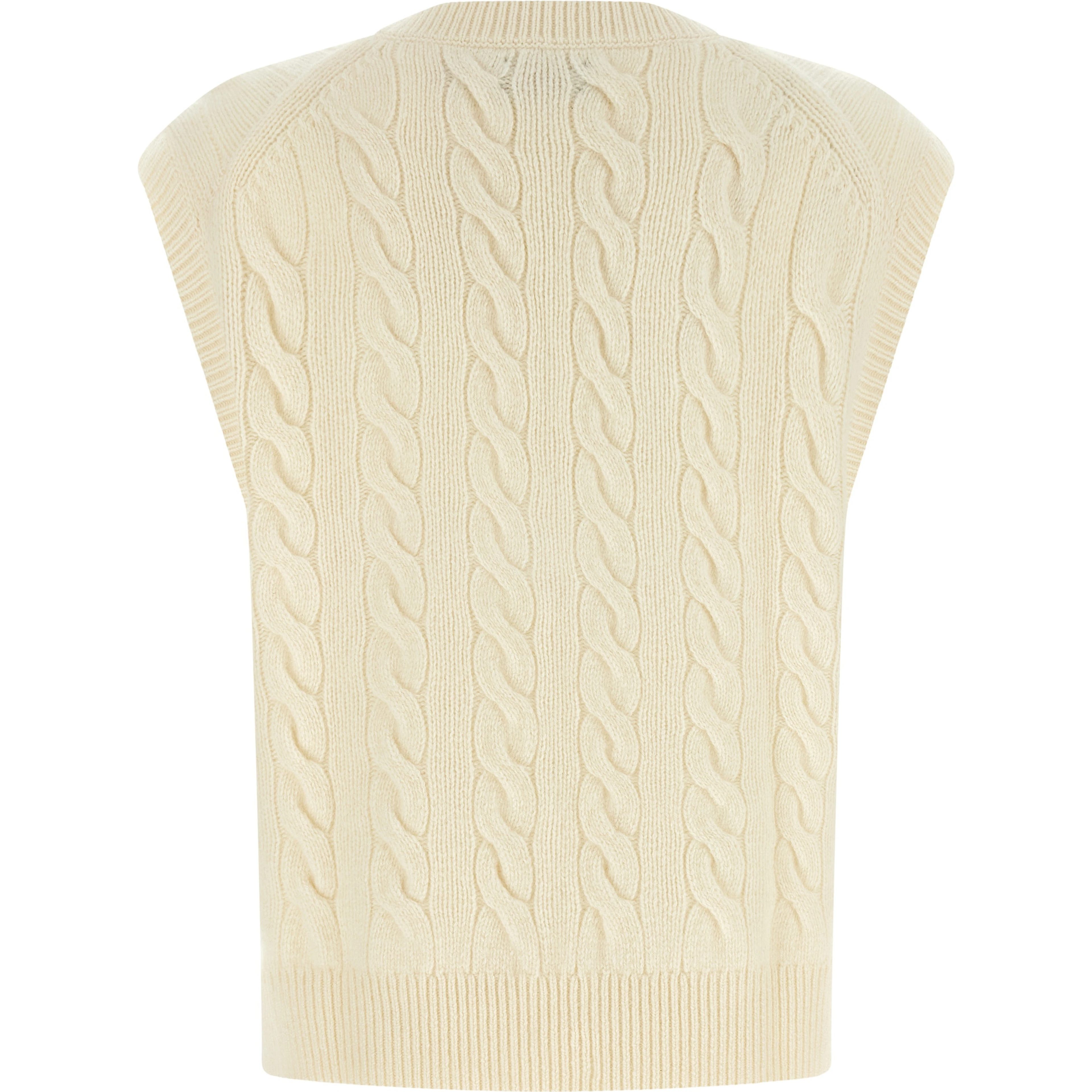 White Wool Sleeveless Jacket